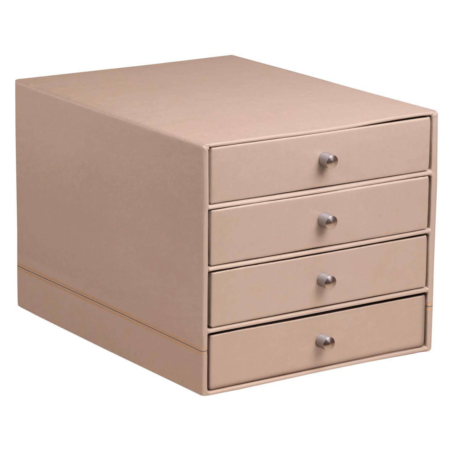 Rhodia Schubladenbox mit 4 Laden Kunstleder 24,8x32 ,7x22,8cm Rosa 194575C