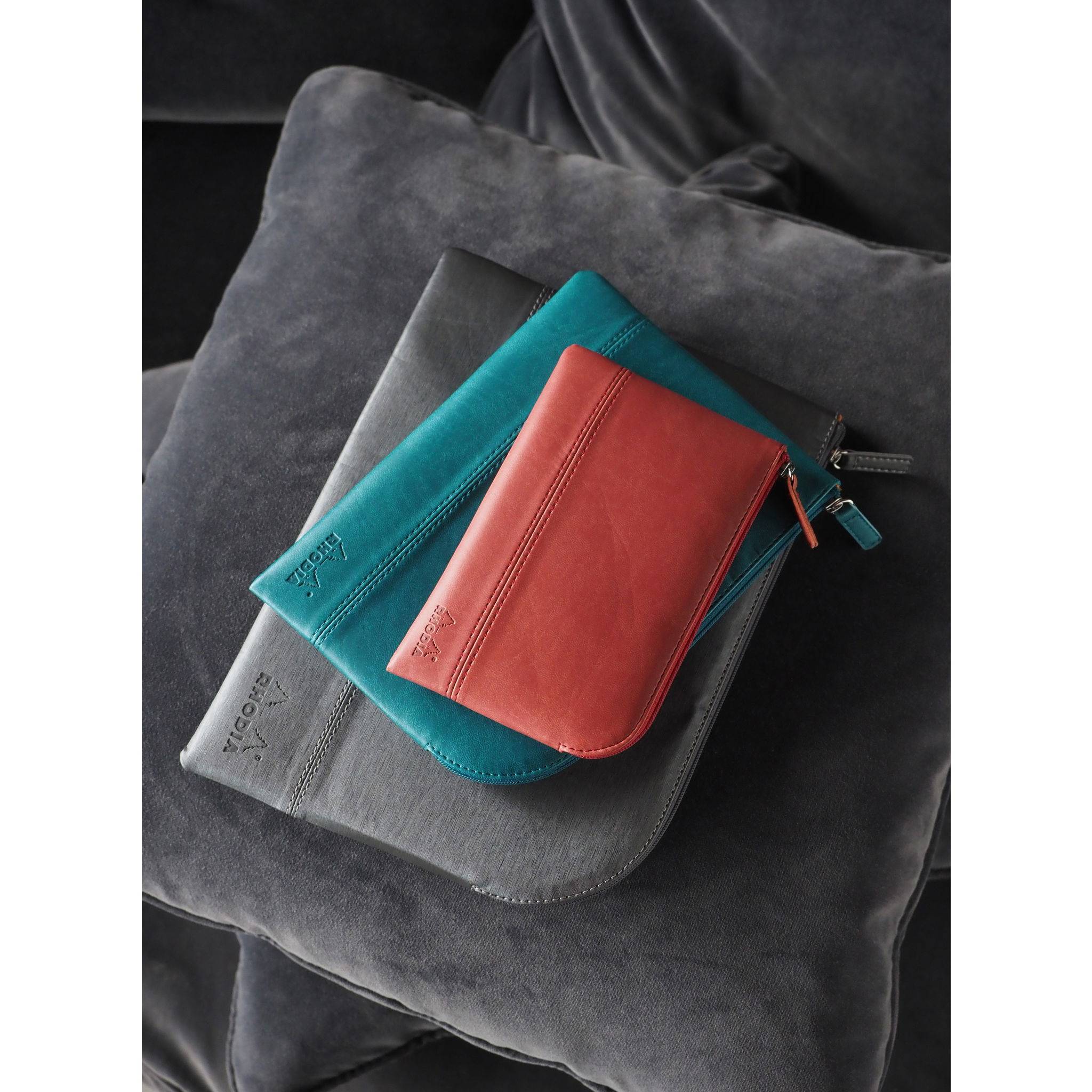 Rhodia Rhodiarama Etui aus Kunstleder mit Reißverschluss, 21x28 cm Titan 116720C