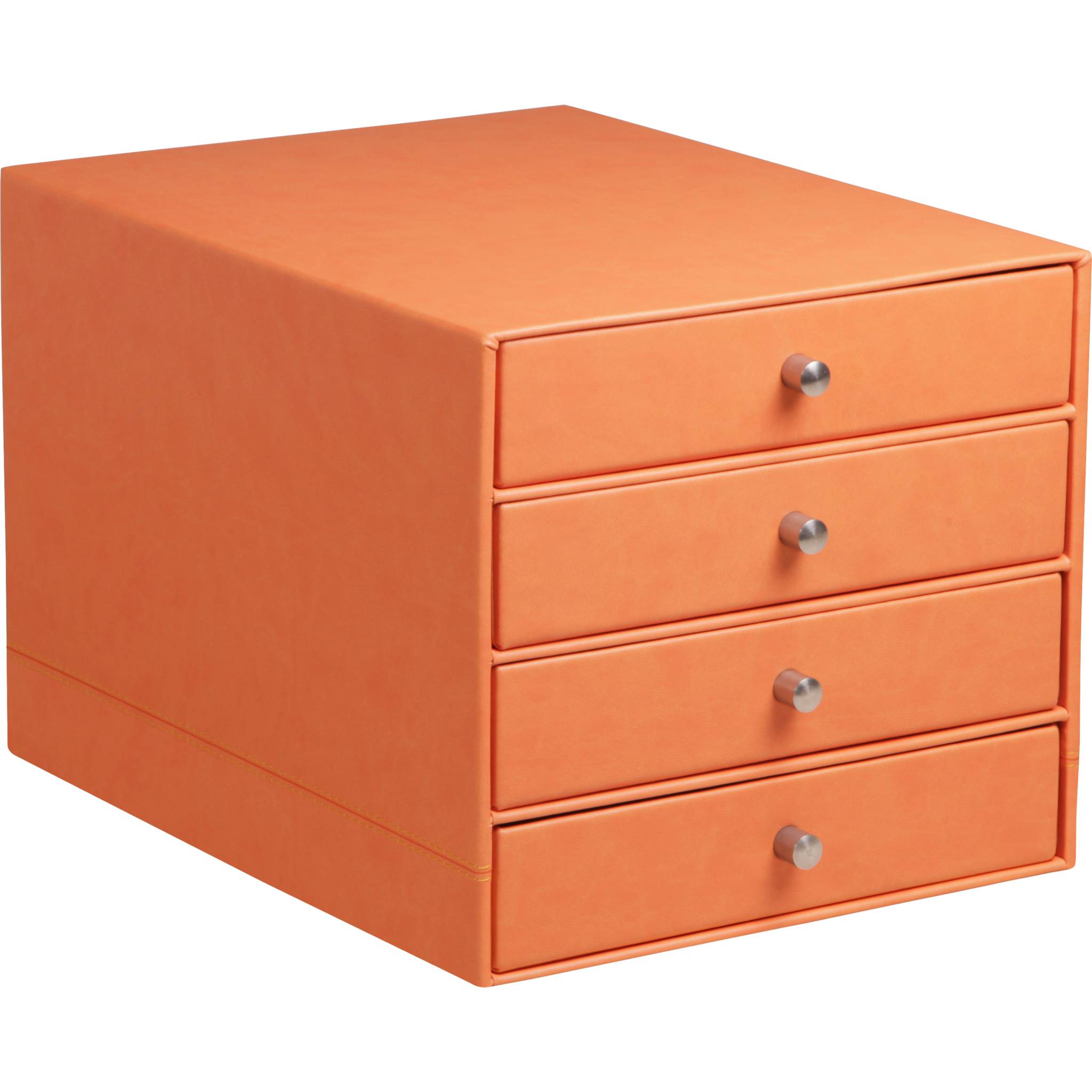 Rhodia Schubladenbox mit 4 Laden Kunstleder 24,8x32 ,7x22,8cm Tangerine 318964C