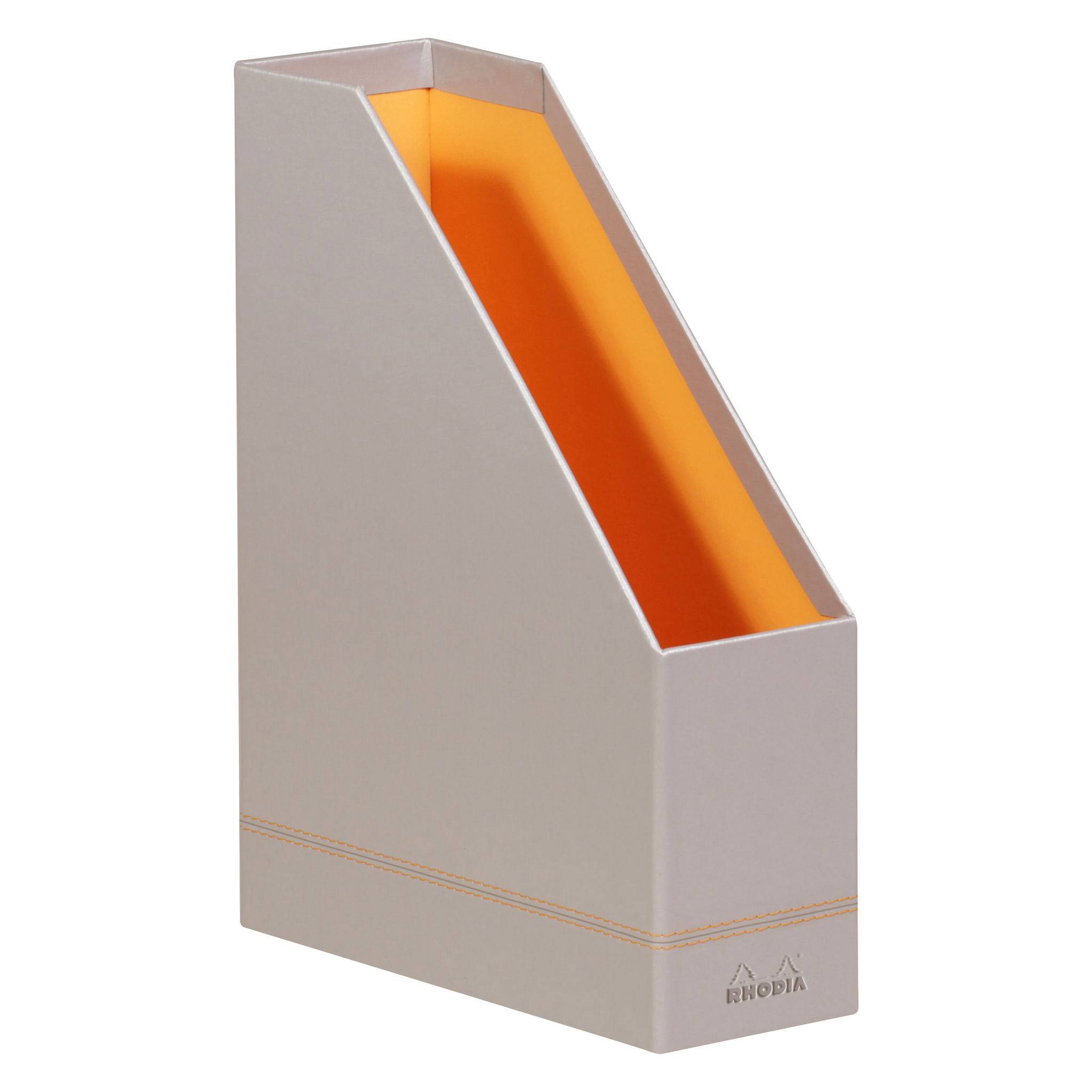Rhodia Rhodiarama Stehsammler aus Kunstleder, 10x25x31cm - Silber 318831C
