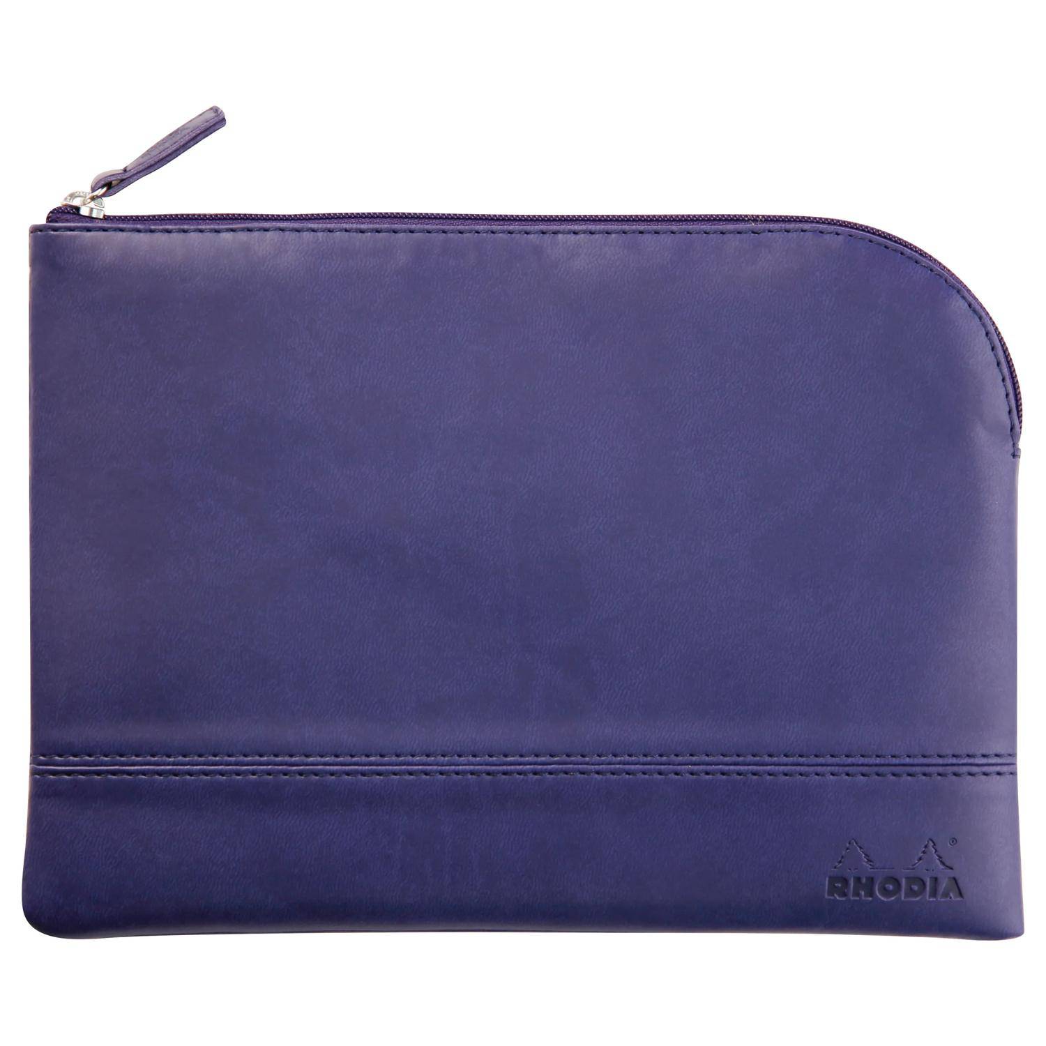 Rhodia Etui Kunstleder Reißverschluss, 16x22 cm Mitternachtsblau 116637C