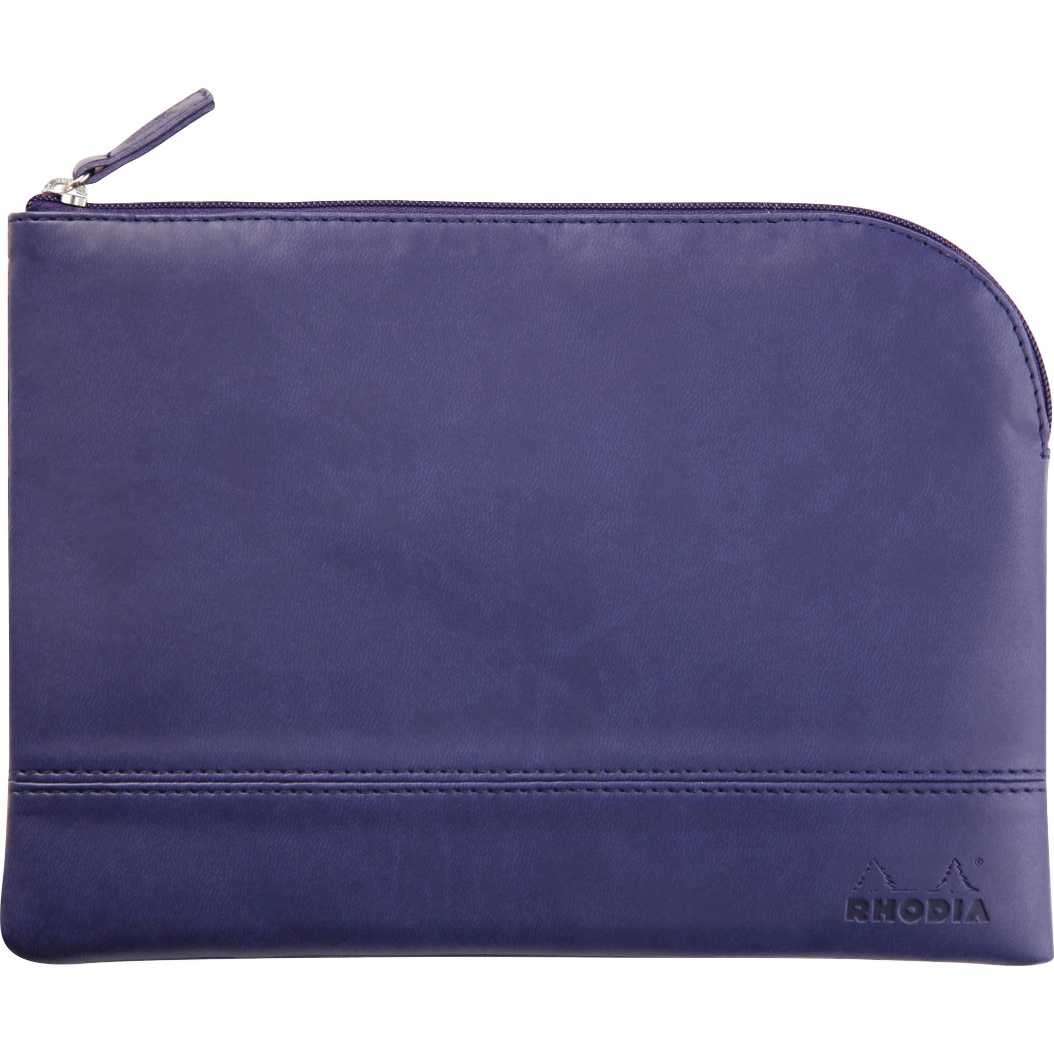 Rhodia Etui Kunstleder Reißverschluss, 16x22 cm Mitternachtsblau 116637C