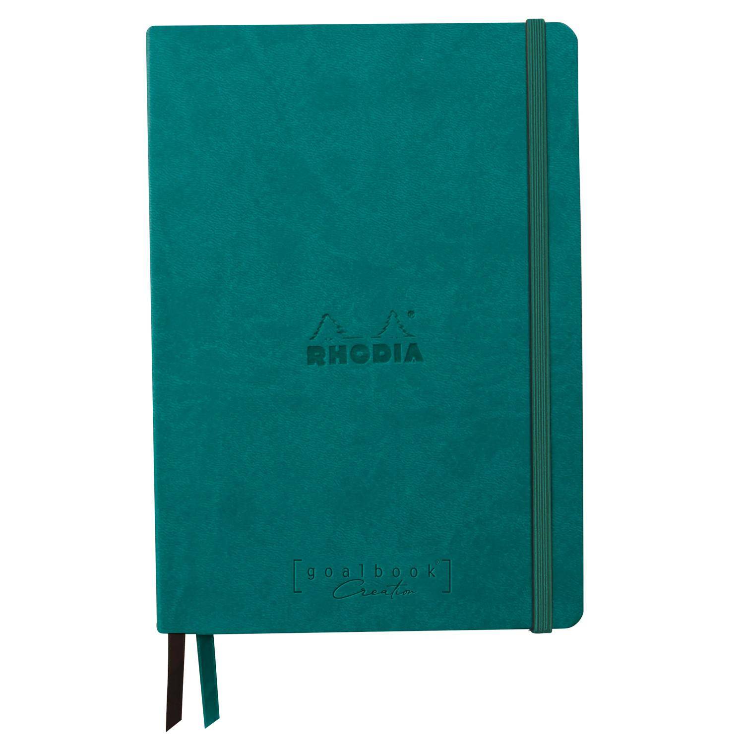 Rhodia Goalbook A5 Umschlag, 80 Bl glattes, kariert/dot 120g, Pfaugrün 194447C