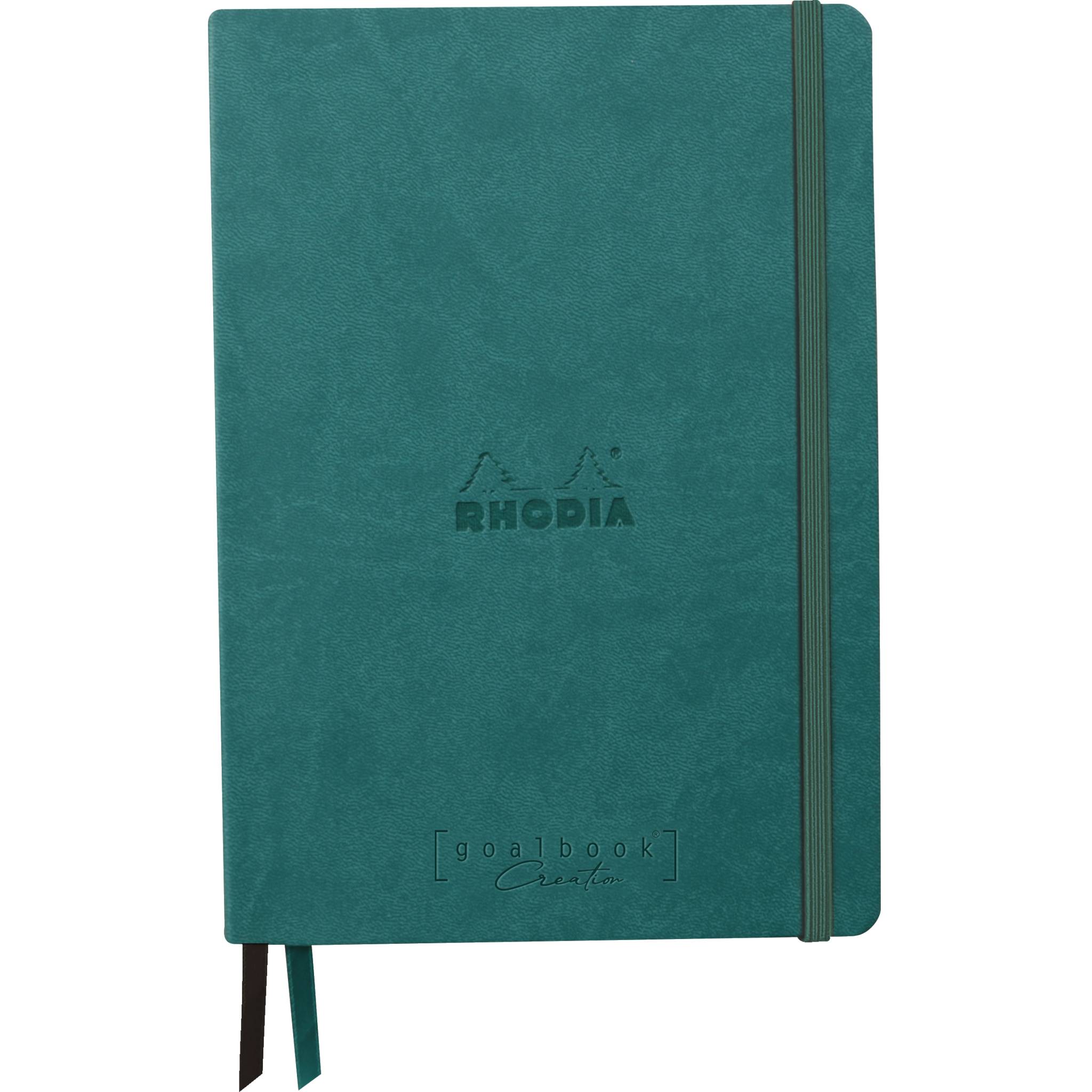 Rhodia Goalbook A5 Umschlag, 80 Bl glattes, kariert/dot 120g, Pfaugrün 194447C
