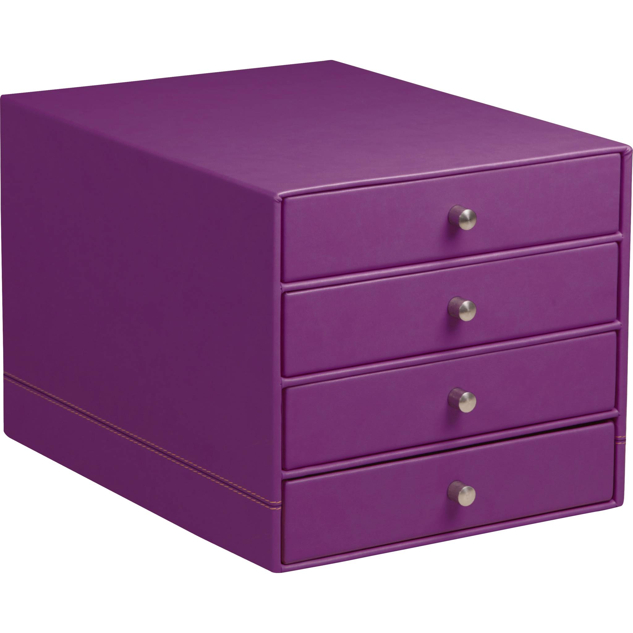 Rhodia Schubladenbox mit 4 Laden Kunstleder 24,8x32 ,7x22,8cm Violett 318960C