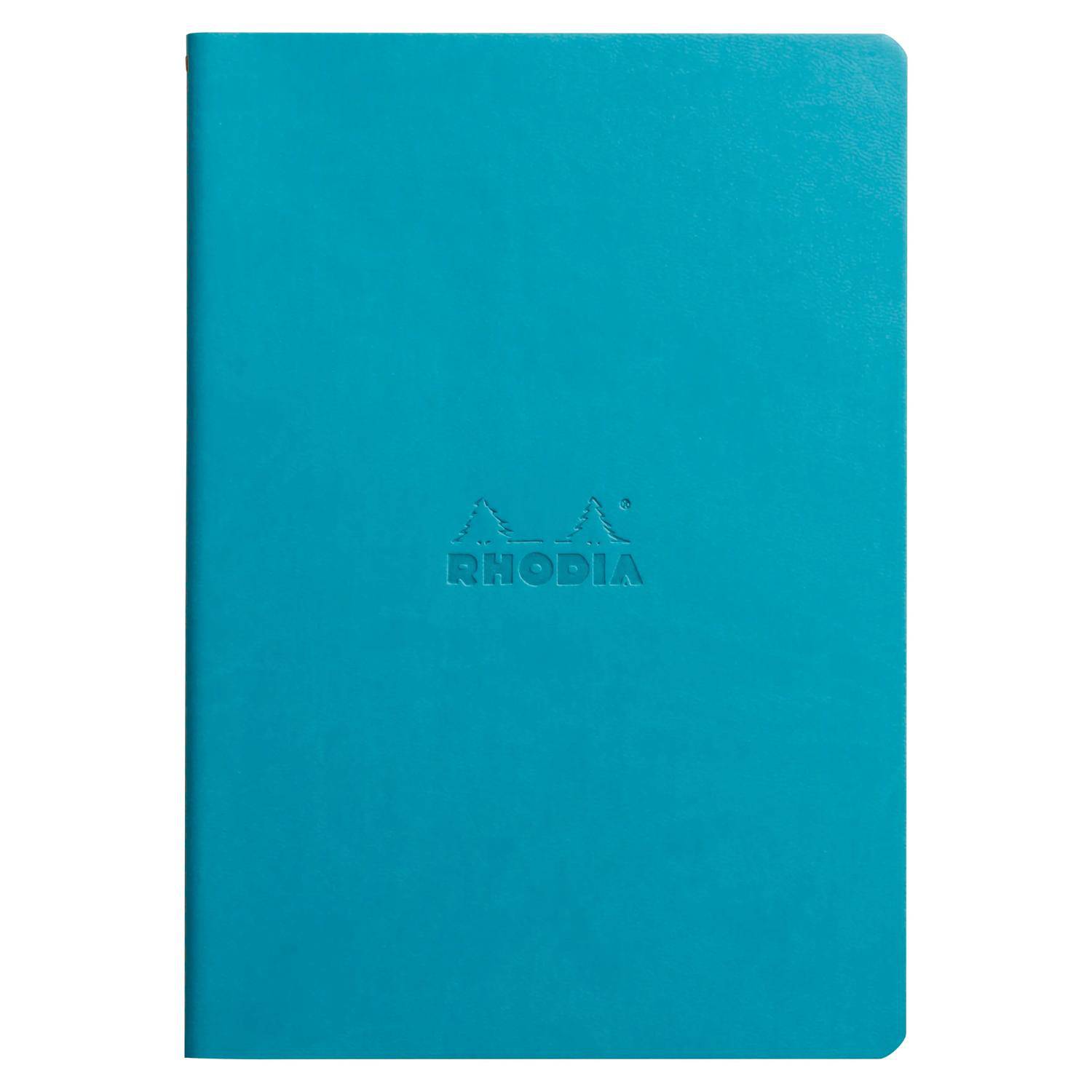 Rhodia Notizheft A5, 32 Bl dots/kariert, Papier 90g elfenbein Türkis 116457C