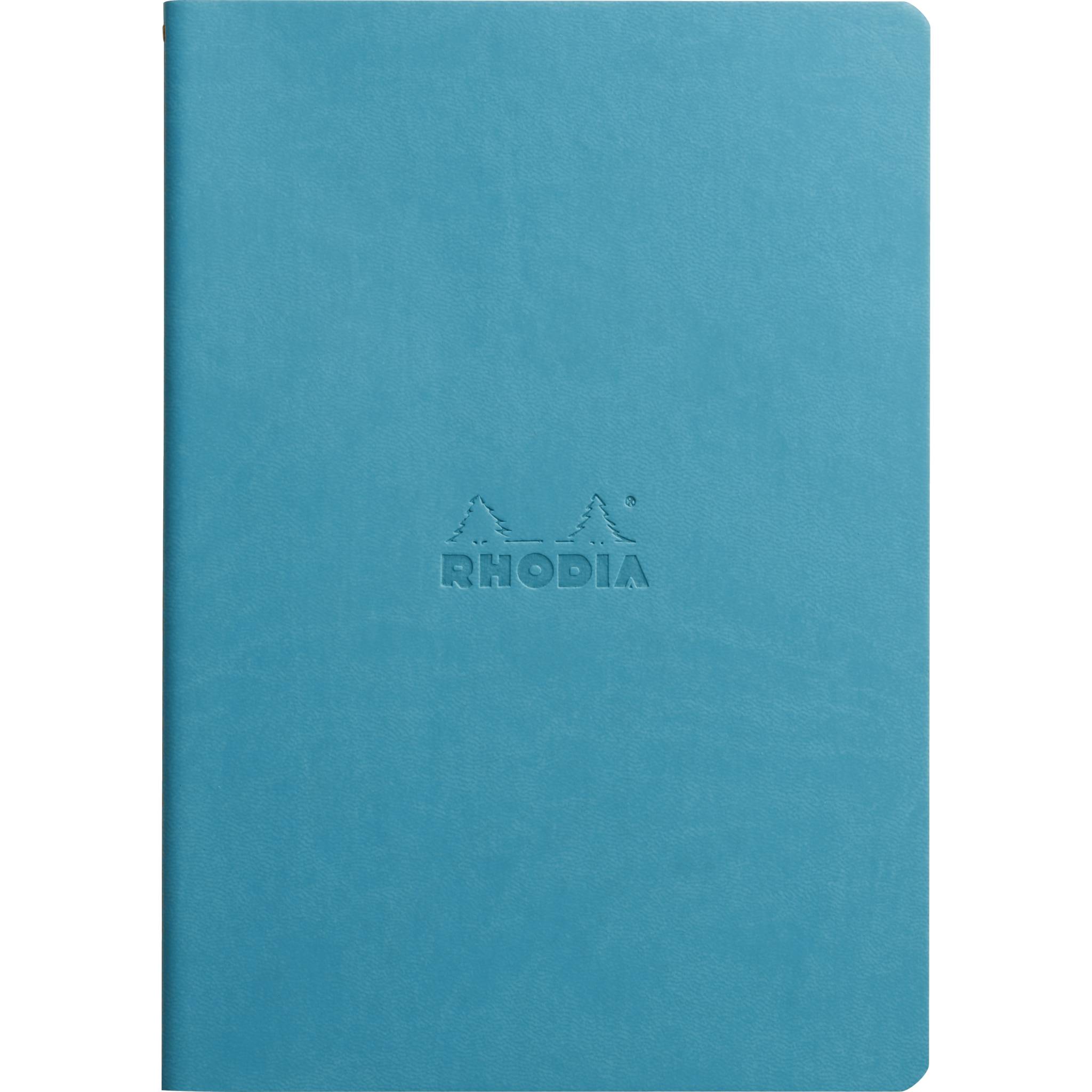 Rhodia Notizheft A5, 32 Bl dots/kariert, Papier 90g elfenbein Türkis 116457C