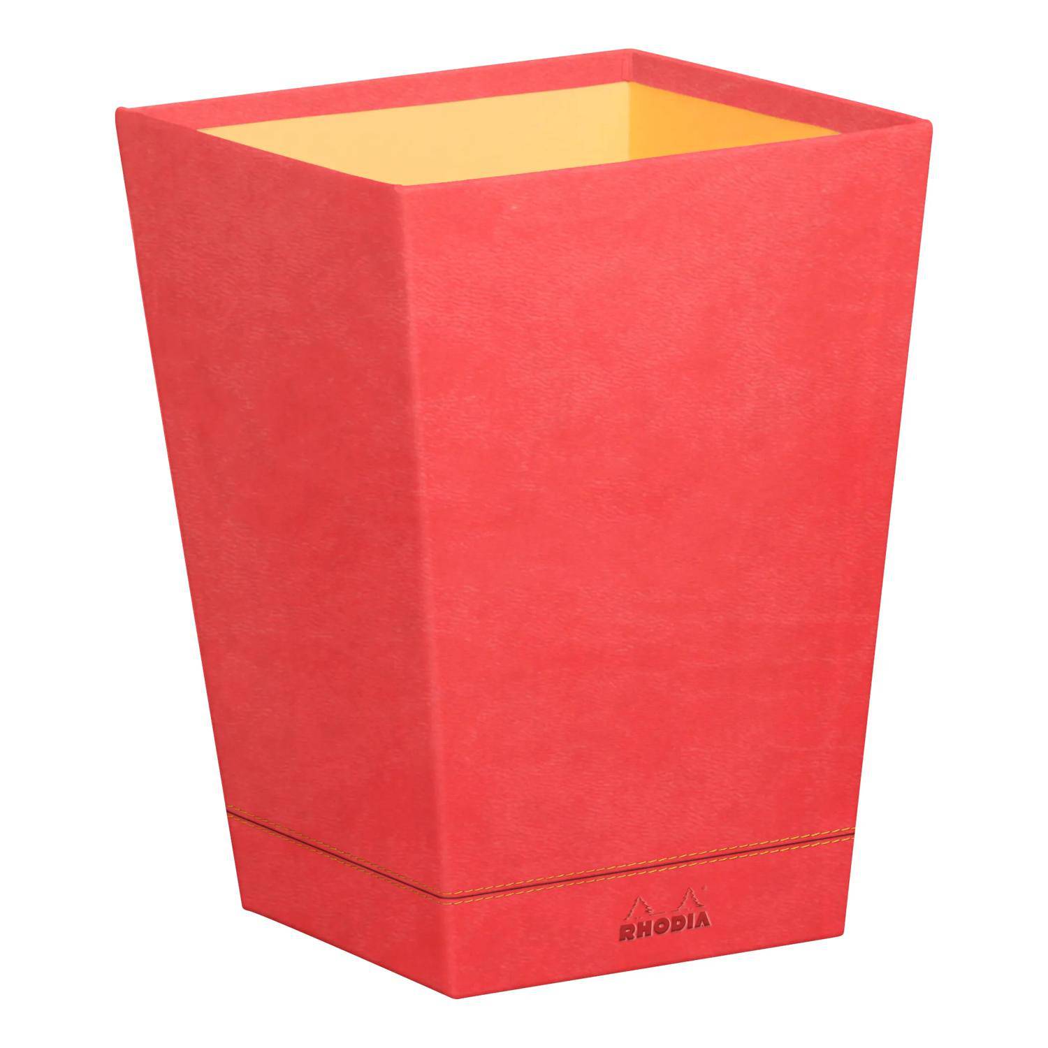 Rhodia Rhodiarama Papierkorb aus Kunstleder, 27x27x32cm - Koralle 194629C