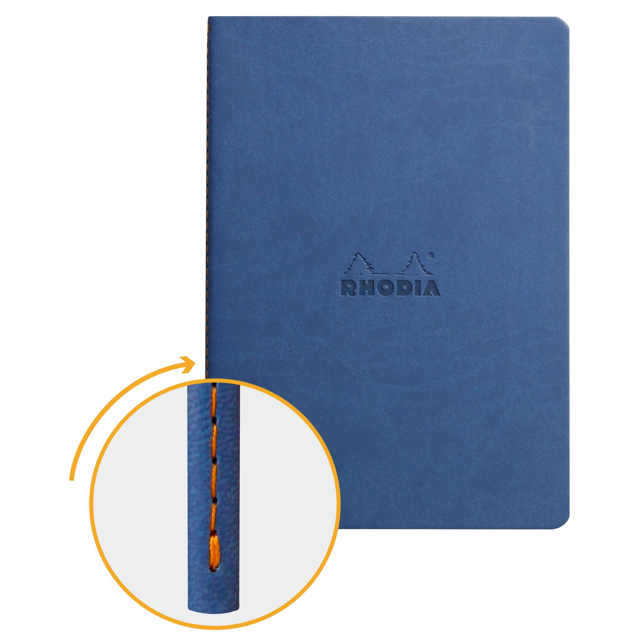 Rhodia Notizheft A5, 32 Bl liniert, Papier 90g elfenbein Saphir 116408C