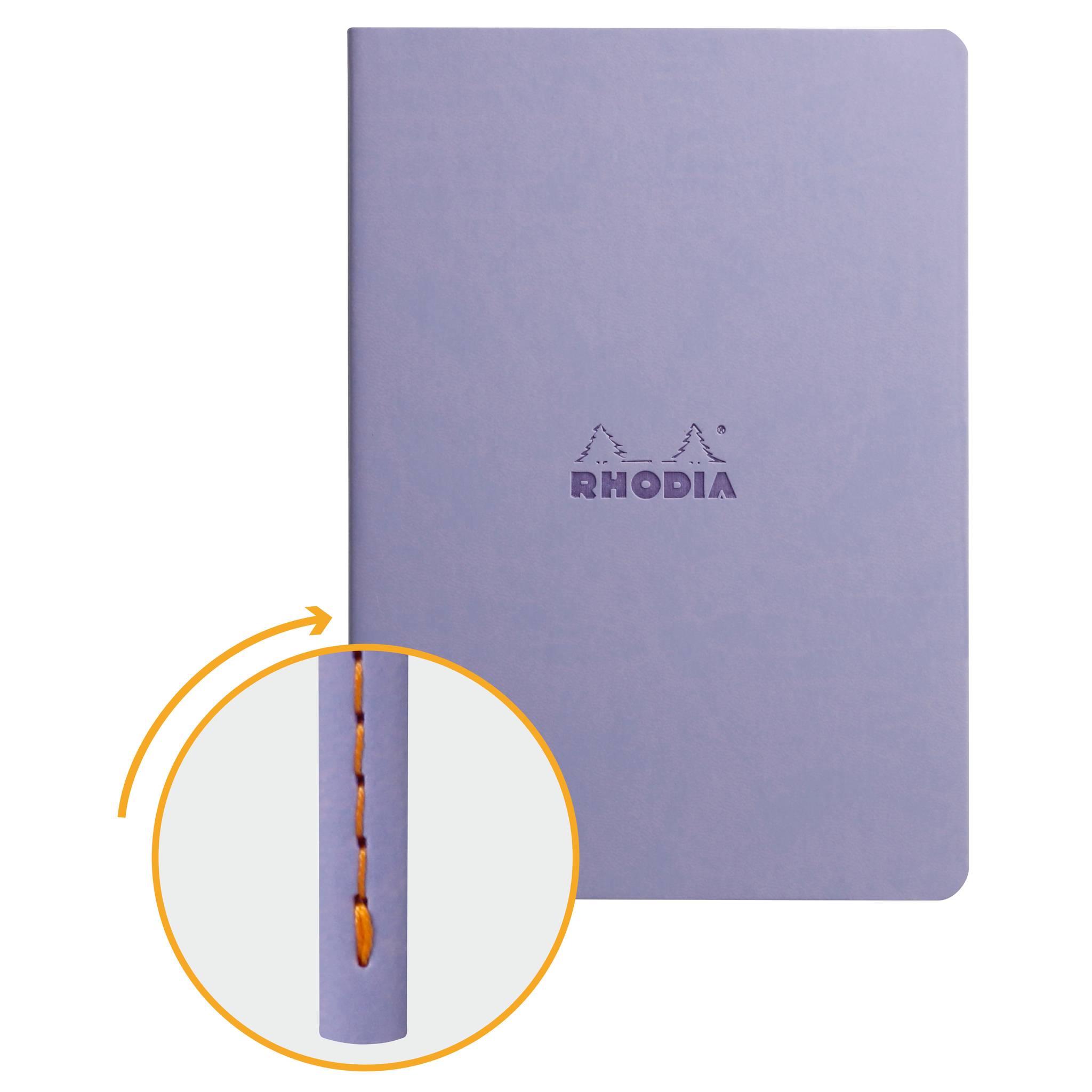 Rhodia Notizheft A5, 32 Bl dots/kariert, Papier 90g Schwertlilie 116459C
