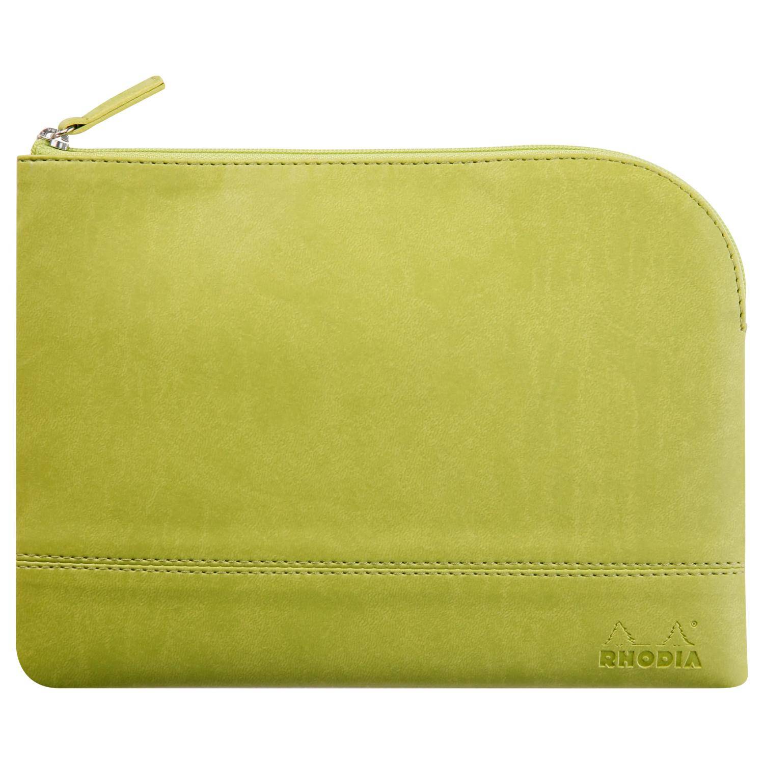 Rhodia Rhodiarama Etui aus Kunstleder Reißverschluss, 16x22 cm Anisgrün 116631C