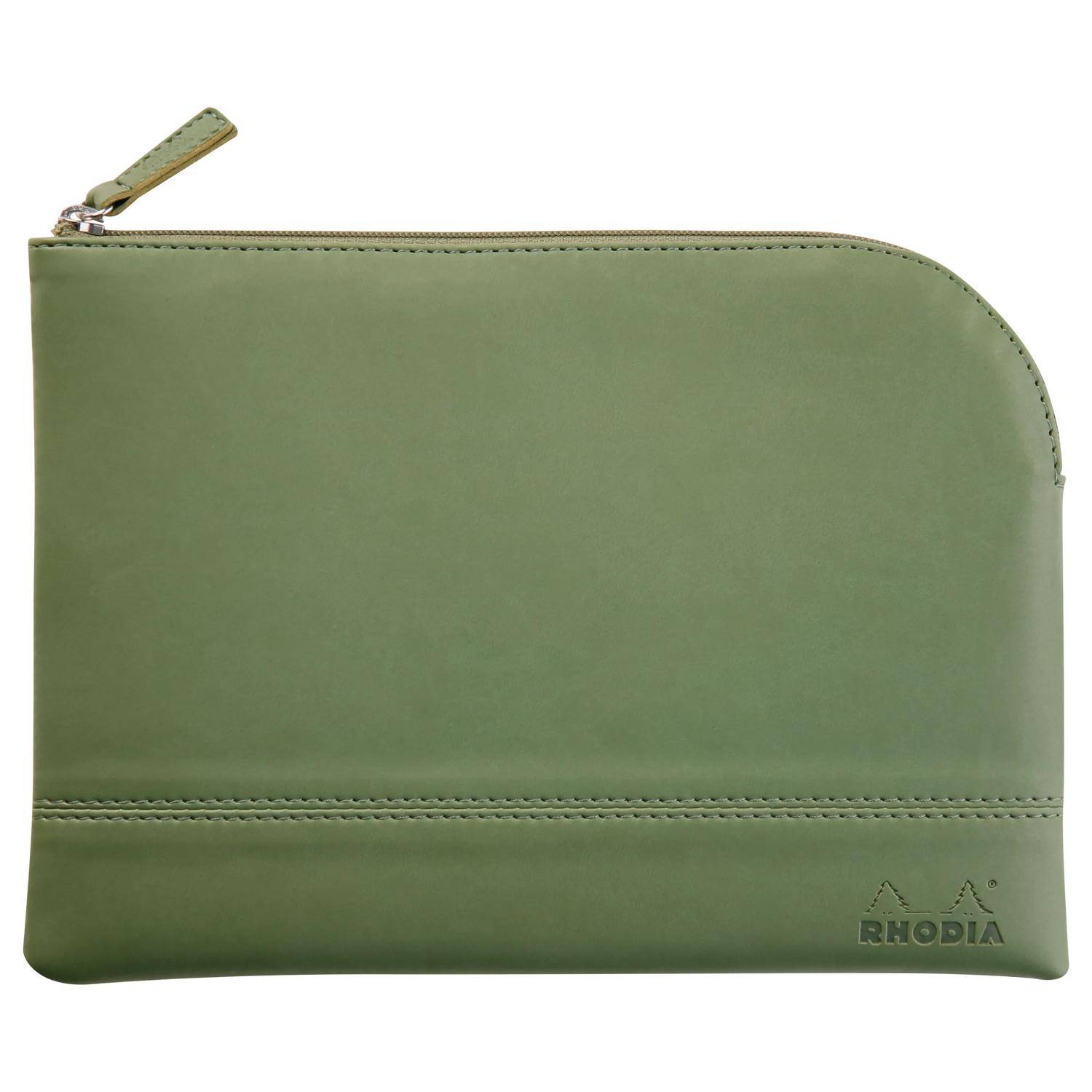 Rhodia Rhodiarama Etui Kunstleder Reißverschluss, 16x22 cm Salbeigrün 116632C