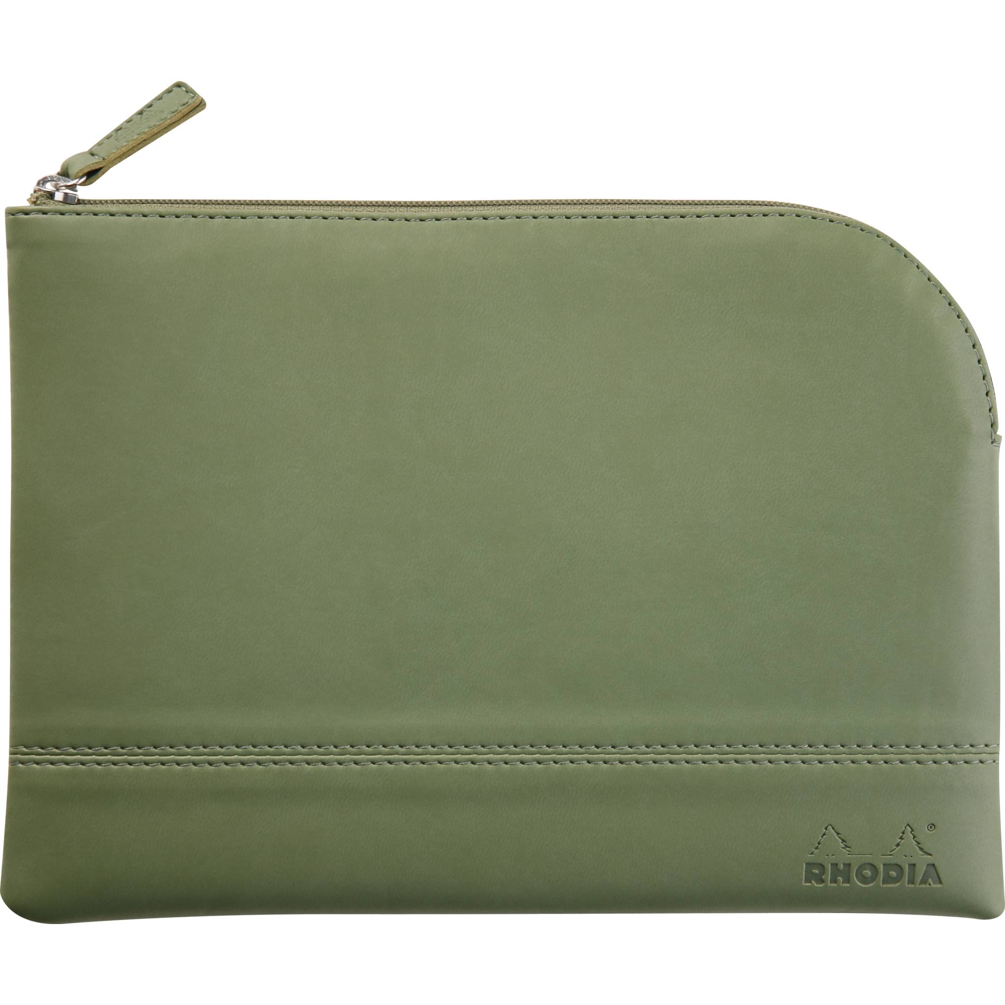 Rhodia Rhodiarama Etui Kunstleder Reißverschluss, 16x22 cm Salbeigrün 116632C