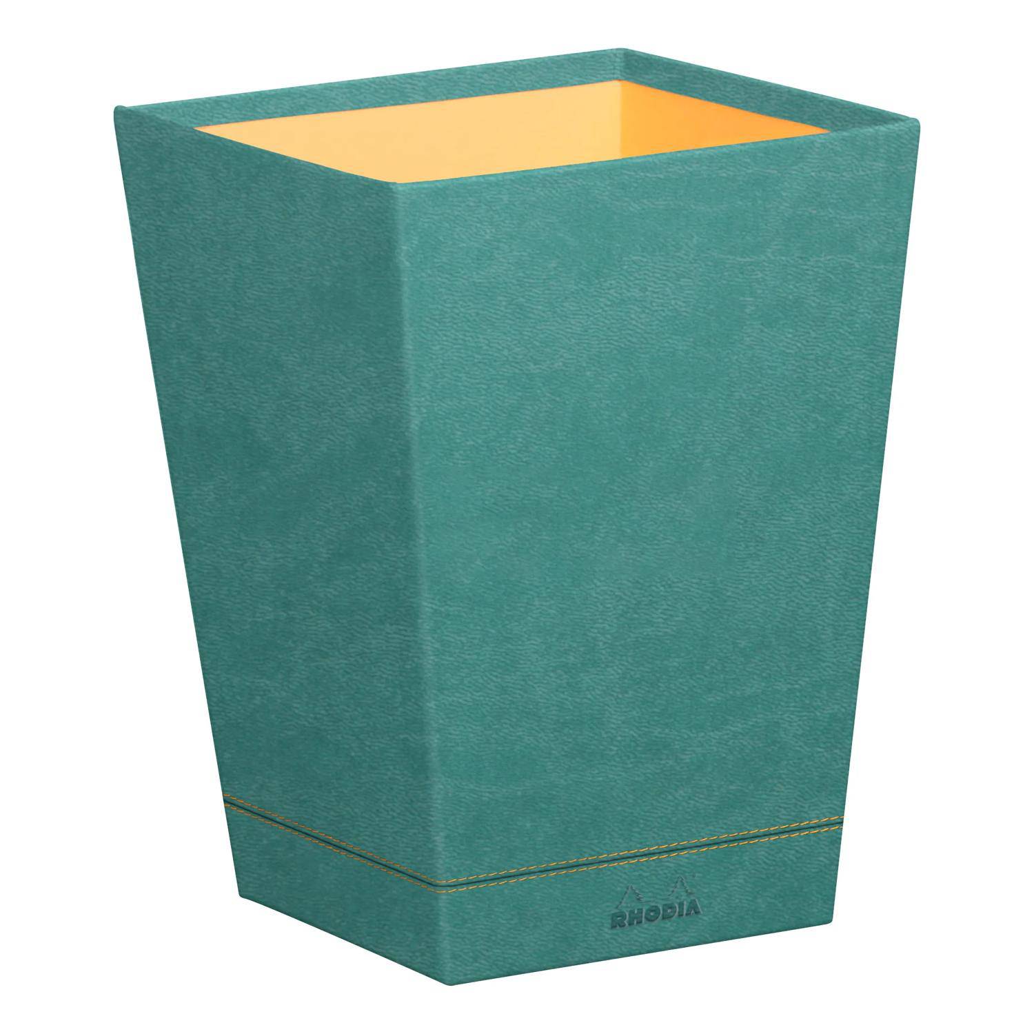 Rhodia Rhodiarama Papierkorb aus Kunstleder, 27x27x32cm - Wassergrün 194626C