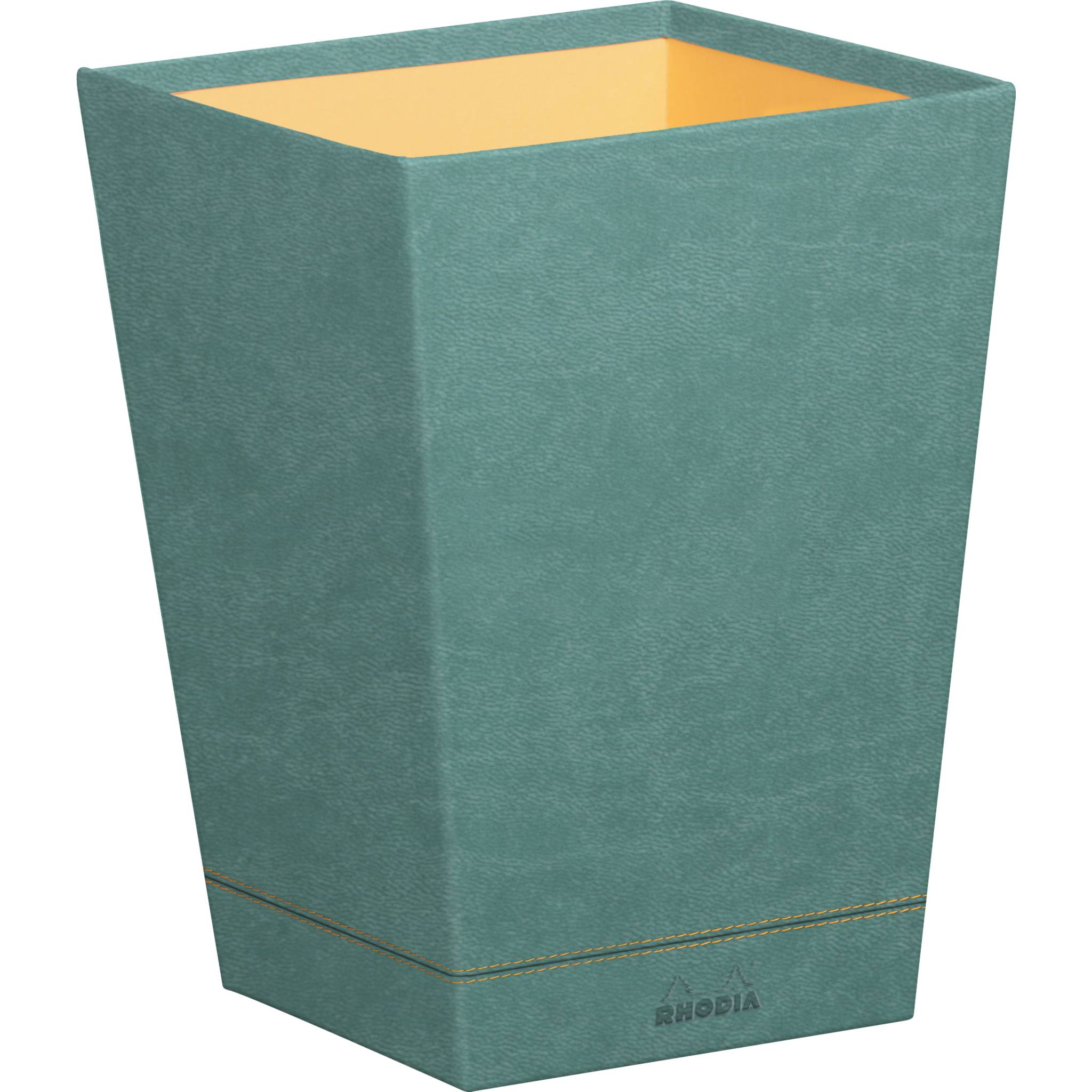 Rhodia Rhodiarama Papierkorb aus Kunstleder, 27x27x32cm - Wassergrün 194626C