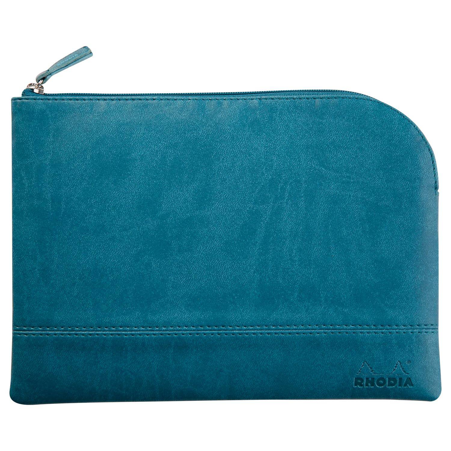 Rhodia Rhodiarama Etui aus Kunstleder Reißverschluss, 16x22 cm Pfaugrün 116634C