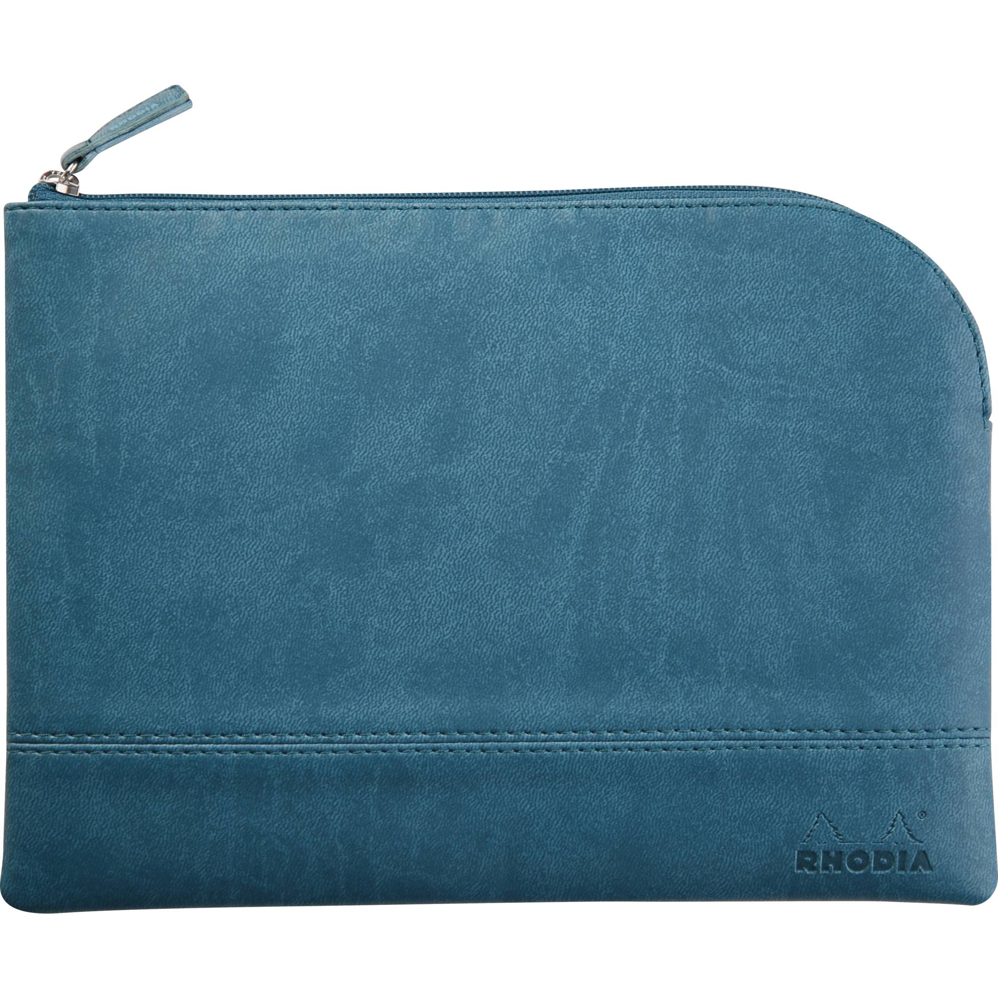 Rhodia Rhodiarama Etui aus Kunstleder Reißverschluss, 16x22 cm Pfaugrün 116634C