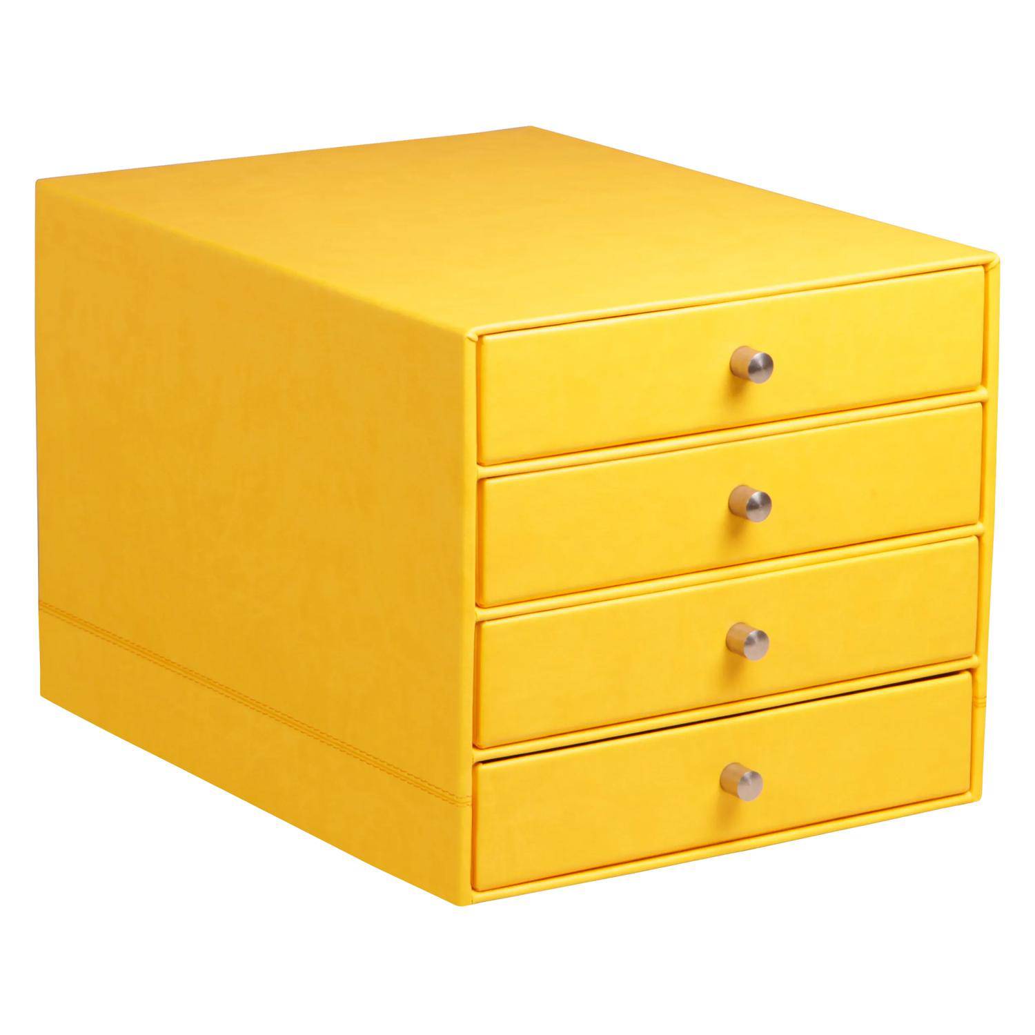 Rhodia Schubladenbox mit 4 Laden Kunstleder 24,8x32 ,7x22,8cm Narzisse 318966C