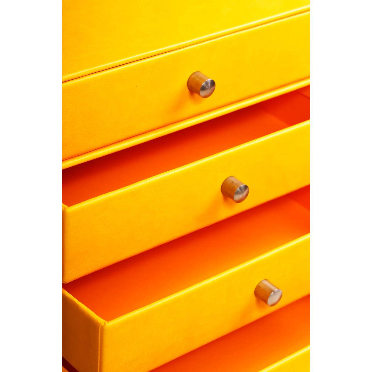 Rhodia Schubladenbox mit 4 Laden Kunstleder 24,8x32 ,7x22,8cm Narzisse 318966C
