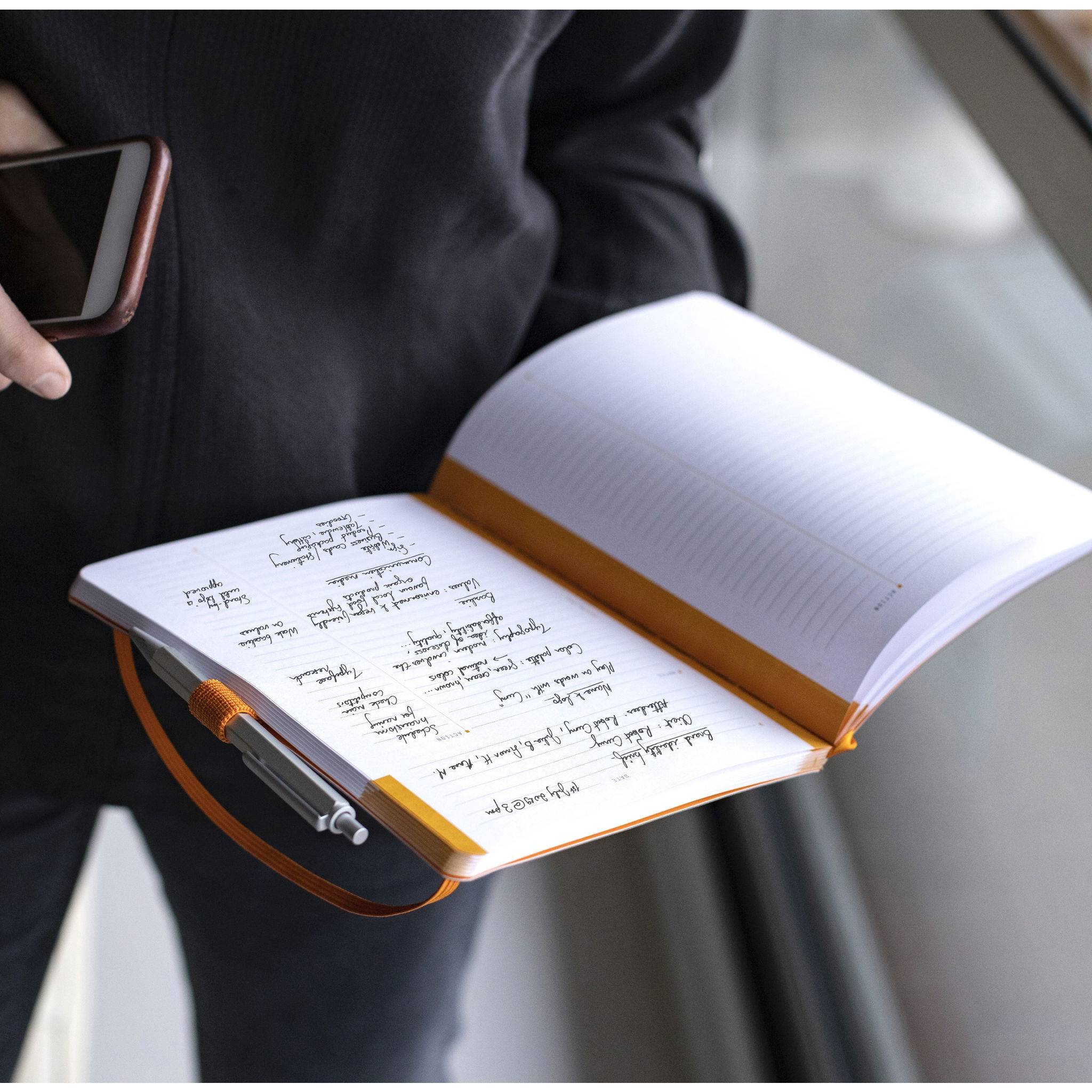 Rhodia Meeting Book A5+, 80 Bl weiß 90g, mikroperforiert Schwarz 117782C