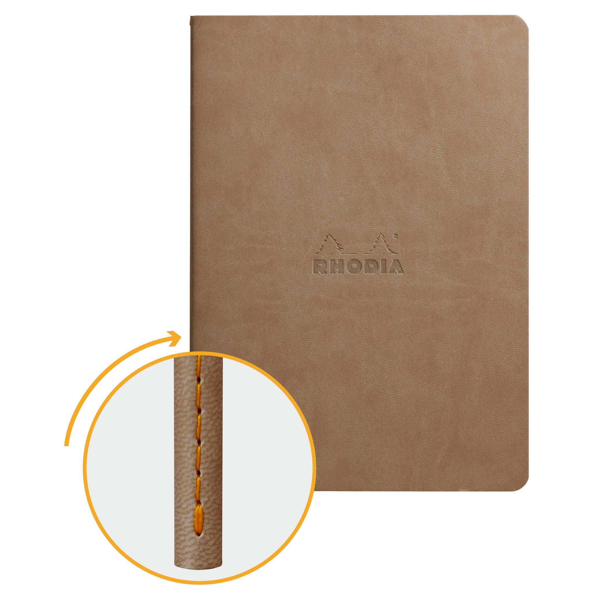 Rhodia Notizheft A5, 32 Bl liniert,, Papier 90g elfenbein Taupe 116404C