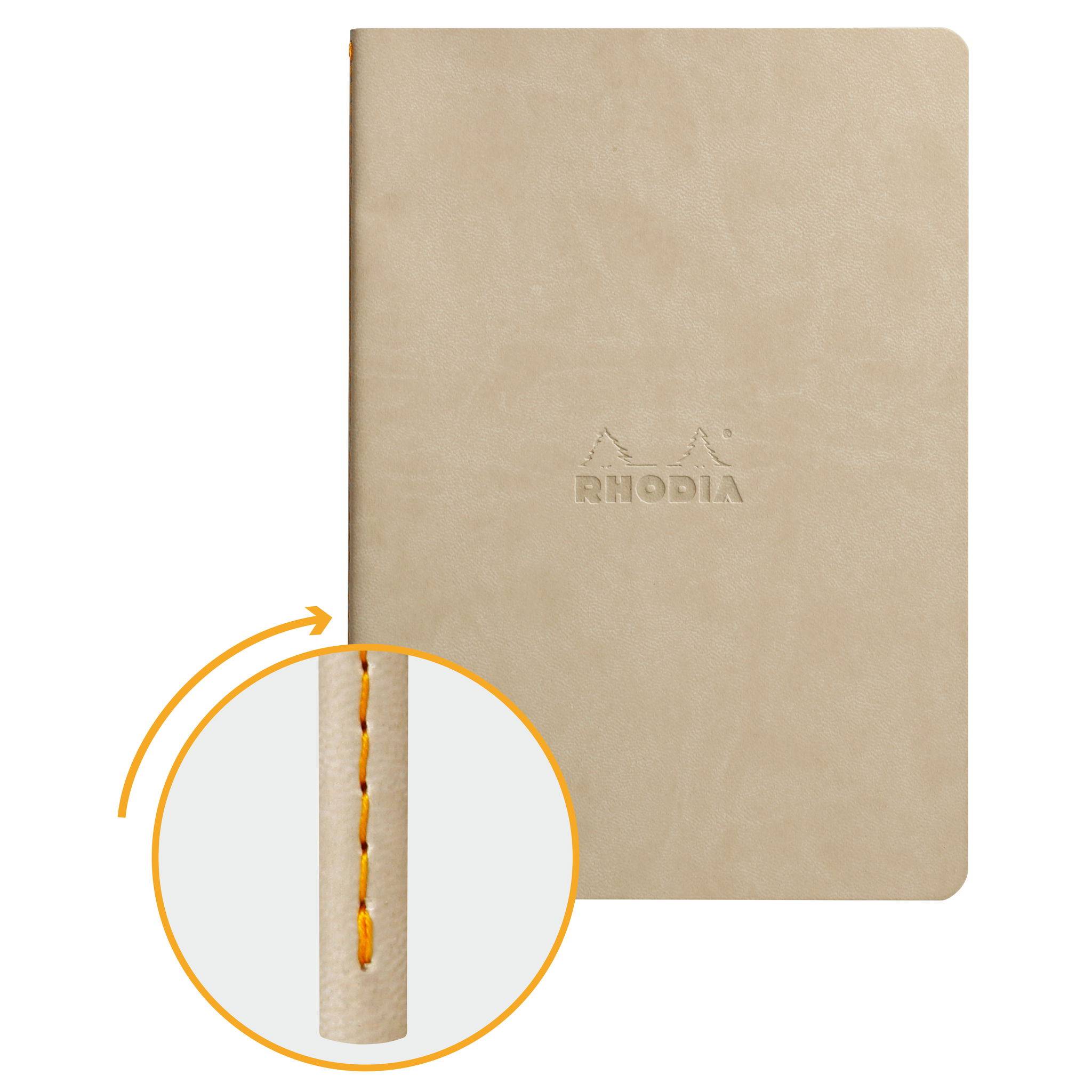 Rhodia Notizheft A5, 32 Bl dots/punktkariert, Papier 90g elfenbein Beige 116455C