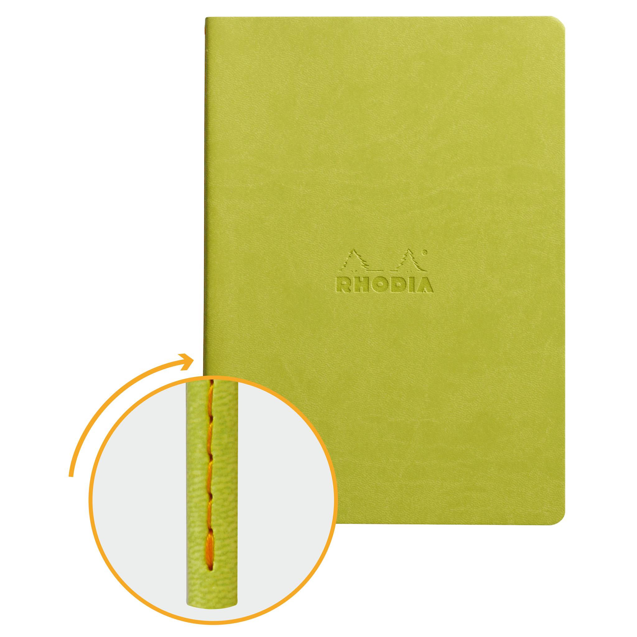 Rhodia Notizheft A5, 32 Bl dots/kariert, Papier 90g elfenbein Anisgrün 116456C