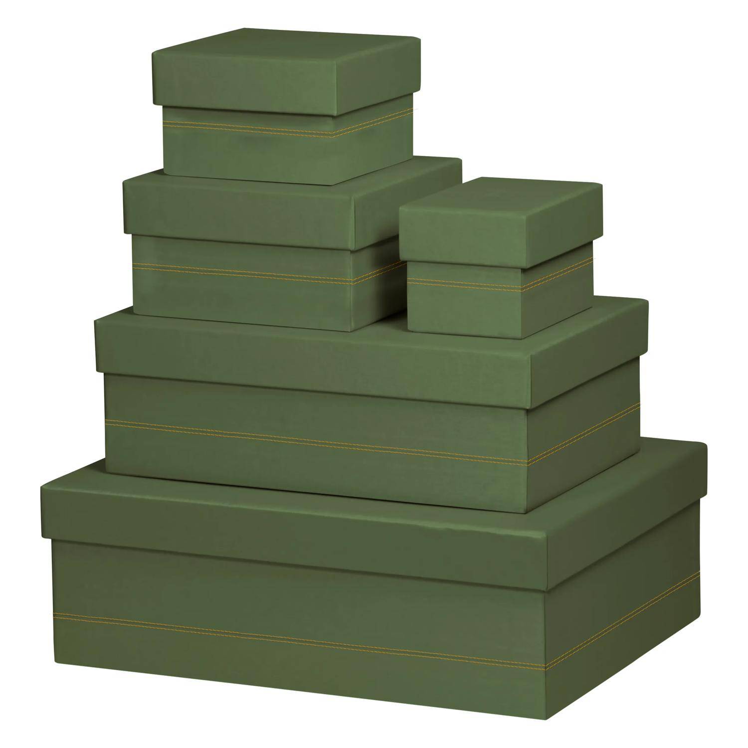 Rhodia Set mit 5 Boxen aus Kunstleder 44x34x16cm - Salbeigrün 194564C