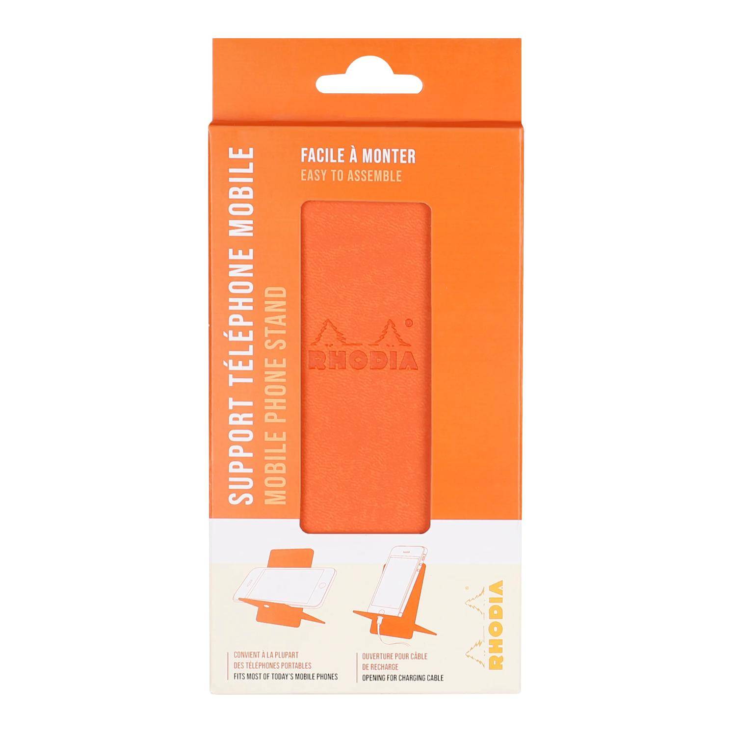 Rhodia Handyhalter italienischem Kunstleder 13x8x8,5 cm Tangerine 194432C