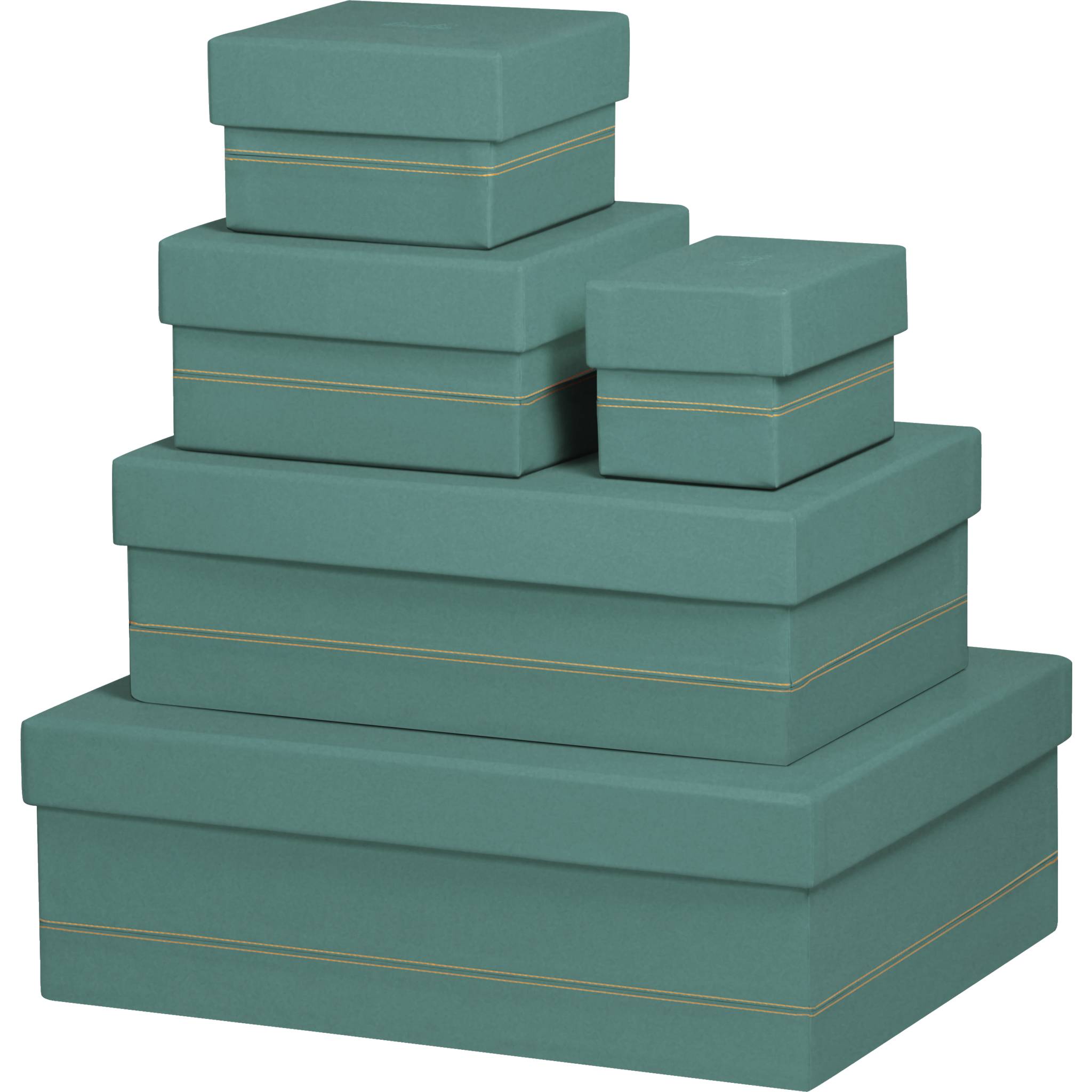 Rhodia Set mit 5 Boxen aus Kunstleder 44x34x16cm - Seladon 194565C