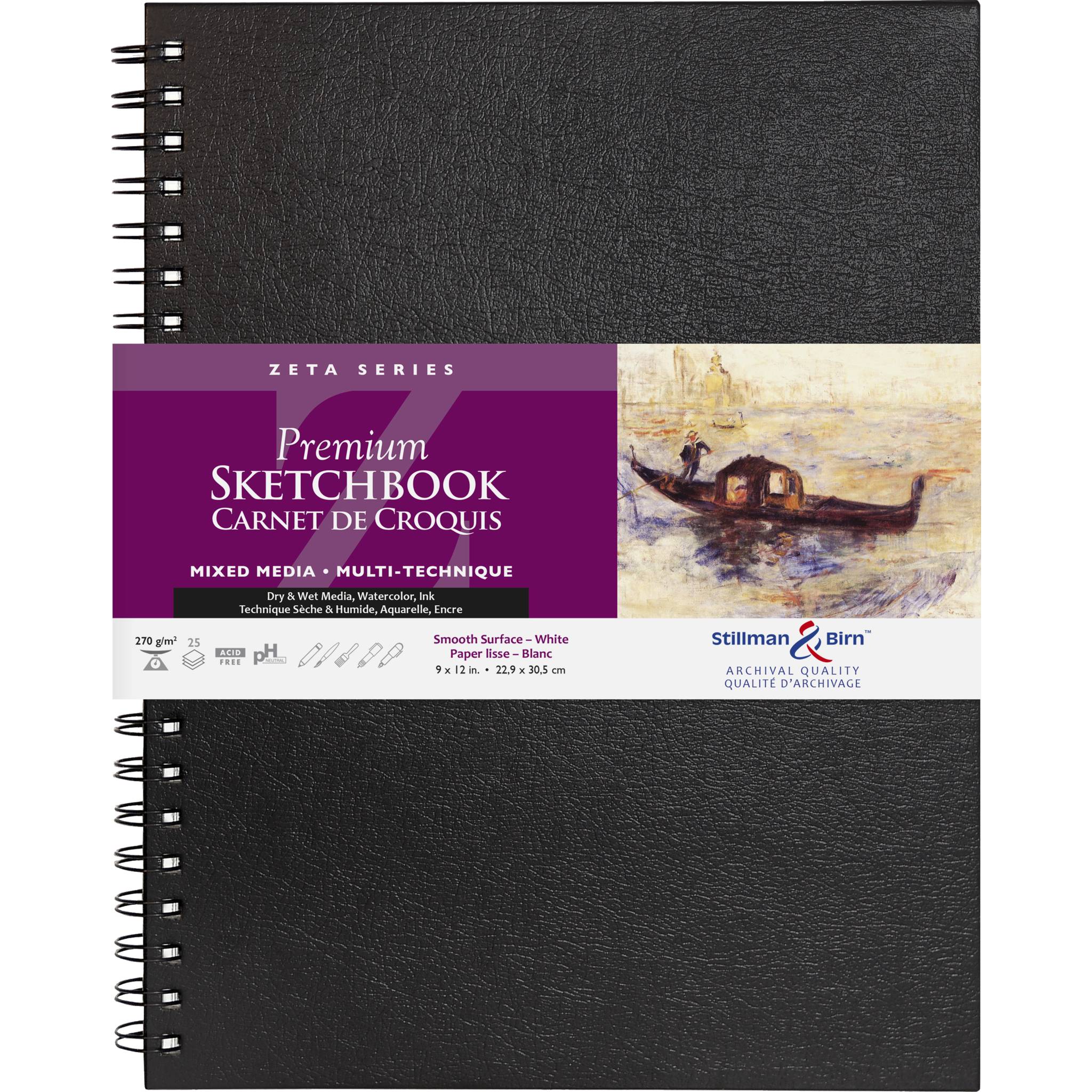 Clairefontaine Stillman&Birn Skizzenbuch 25 Blatt 22,9x30,5cm Weiß 900912SBC
