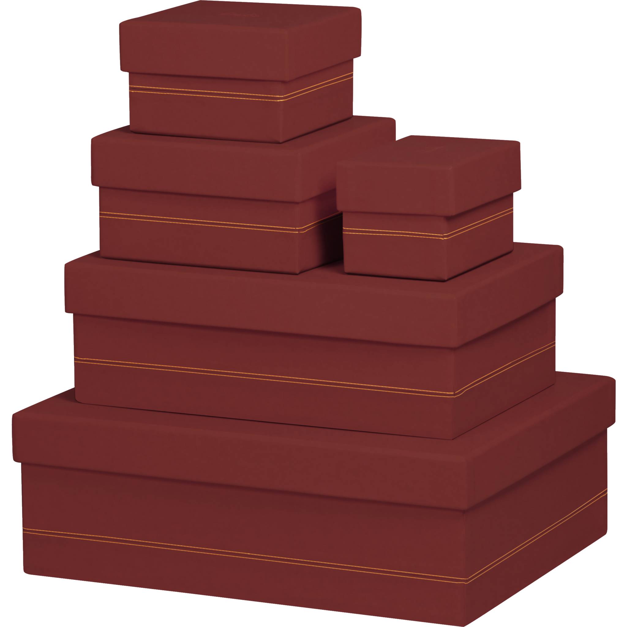 Rhodia Set mit 5 Boxen aus Kunstleder 44x34x16cm - Nacarat 194561C