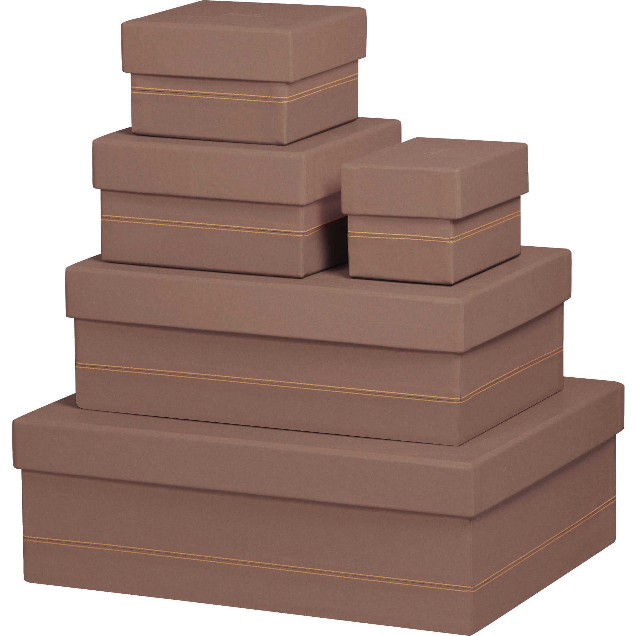 Rhodia Set mit 5 Boxen aus Kunstleder 44x34x16cm - Rosenholz 194562C