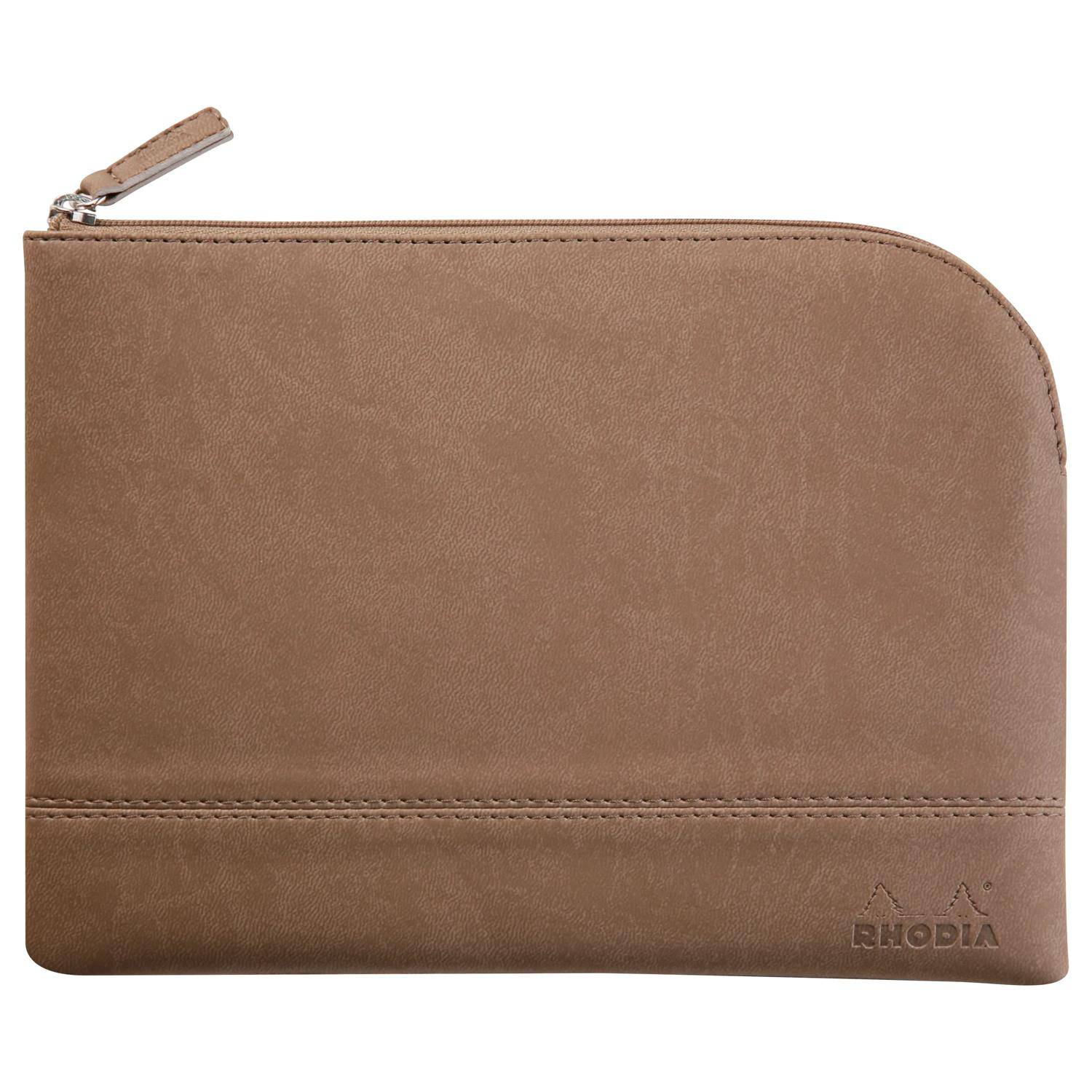 Rhodia Rhodiarama Etui aus Kunstleder mit Reißverschluss, 16x22 cm Taupe 116625C