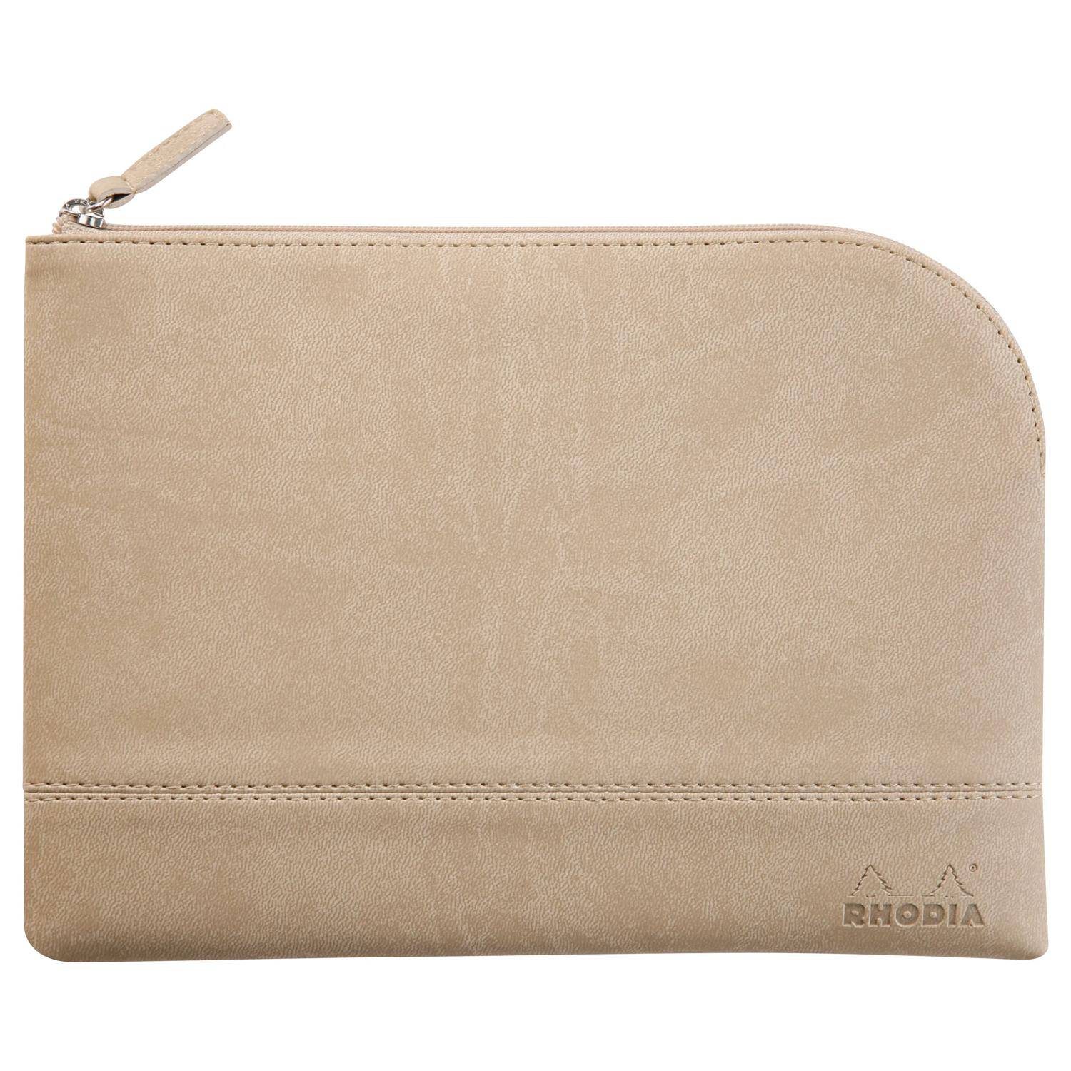 Rhodia Rhodiarama Etui aus Kunstleder mit Reißverschluss, 16x22 cm Beige 116626C