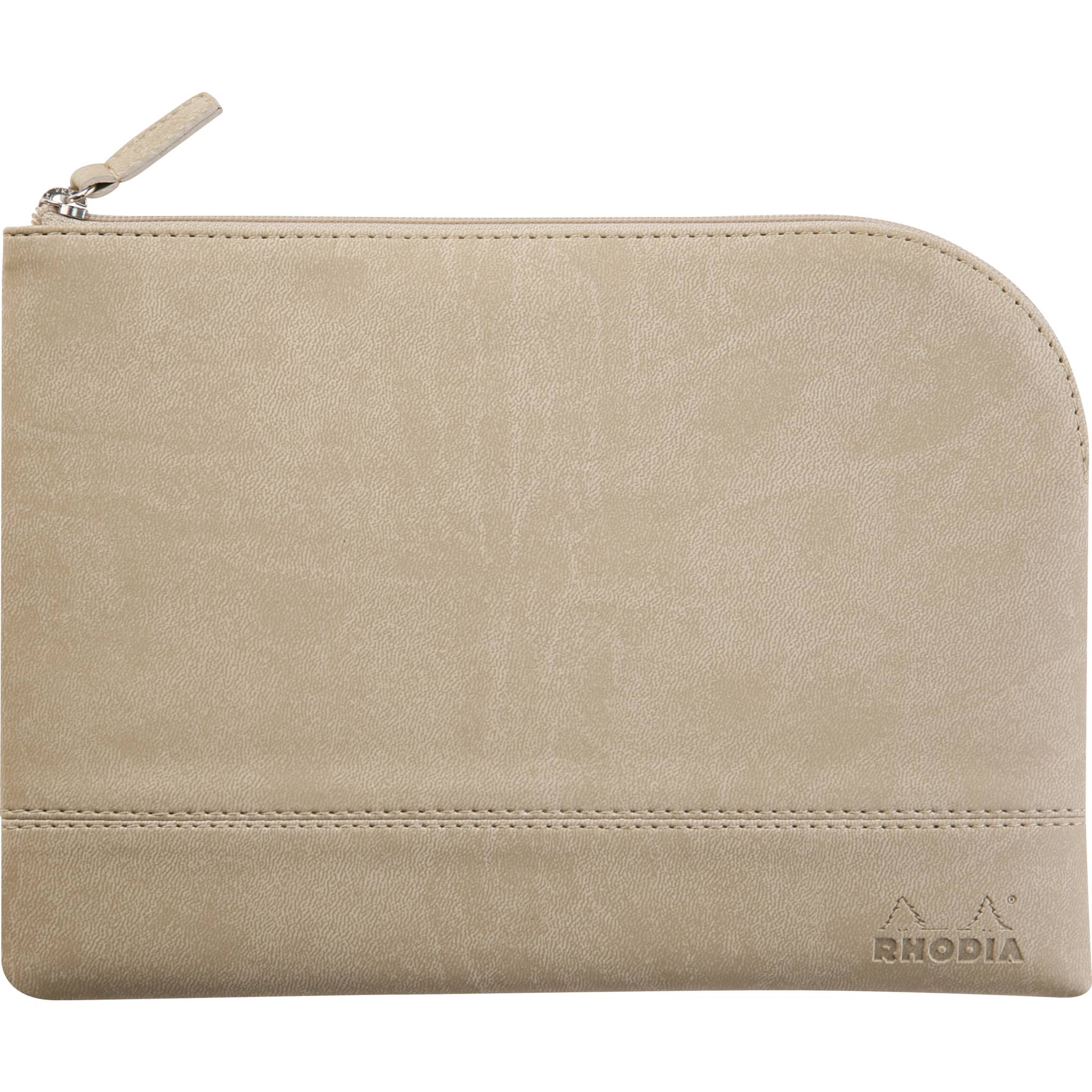 Rhodia Rhodiarama Etui aus Kunstleder mit Reißverschluss, 16x22 cm Beige 116626C