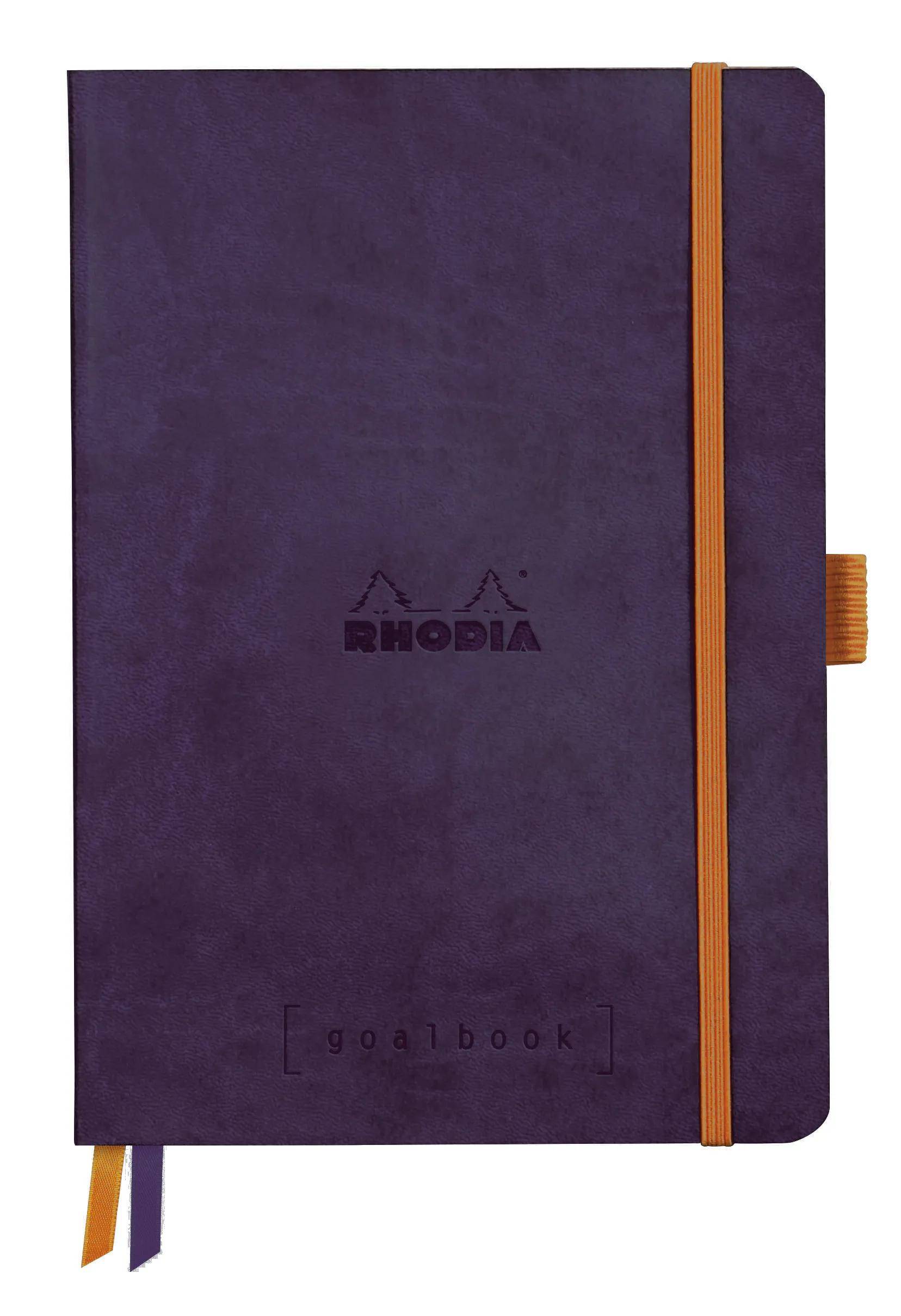 Rhodia Goalbook A5 120 Bl elfenbein 90g, Dot/punktkariert Aubergine 117825C
