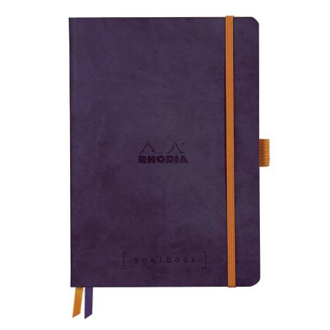 Rhodia Goalbook A5 120 Bl elfenbein 90g, Dot/punktkariert Aubergine 117825C