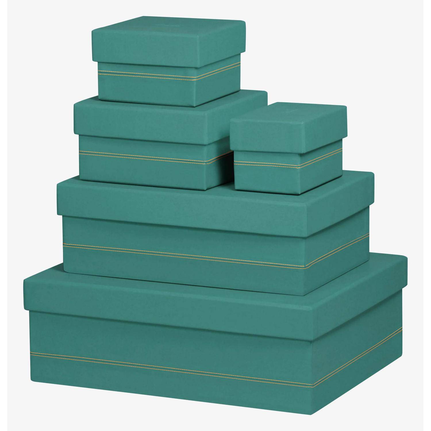 Rhodia Set mit 5 Boxen aus Kunstleder 44x34x16cm - Wassergrün 194567C