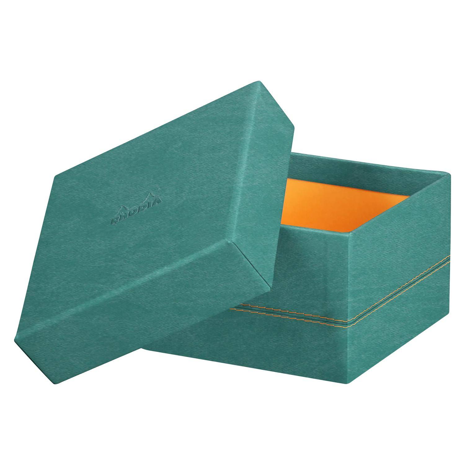 Rhodia Set mit 5 Boxen aus Kunstleder 44x34x16cm - Wassergrün 194567C