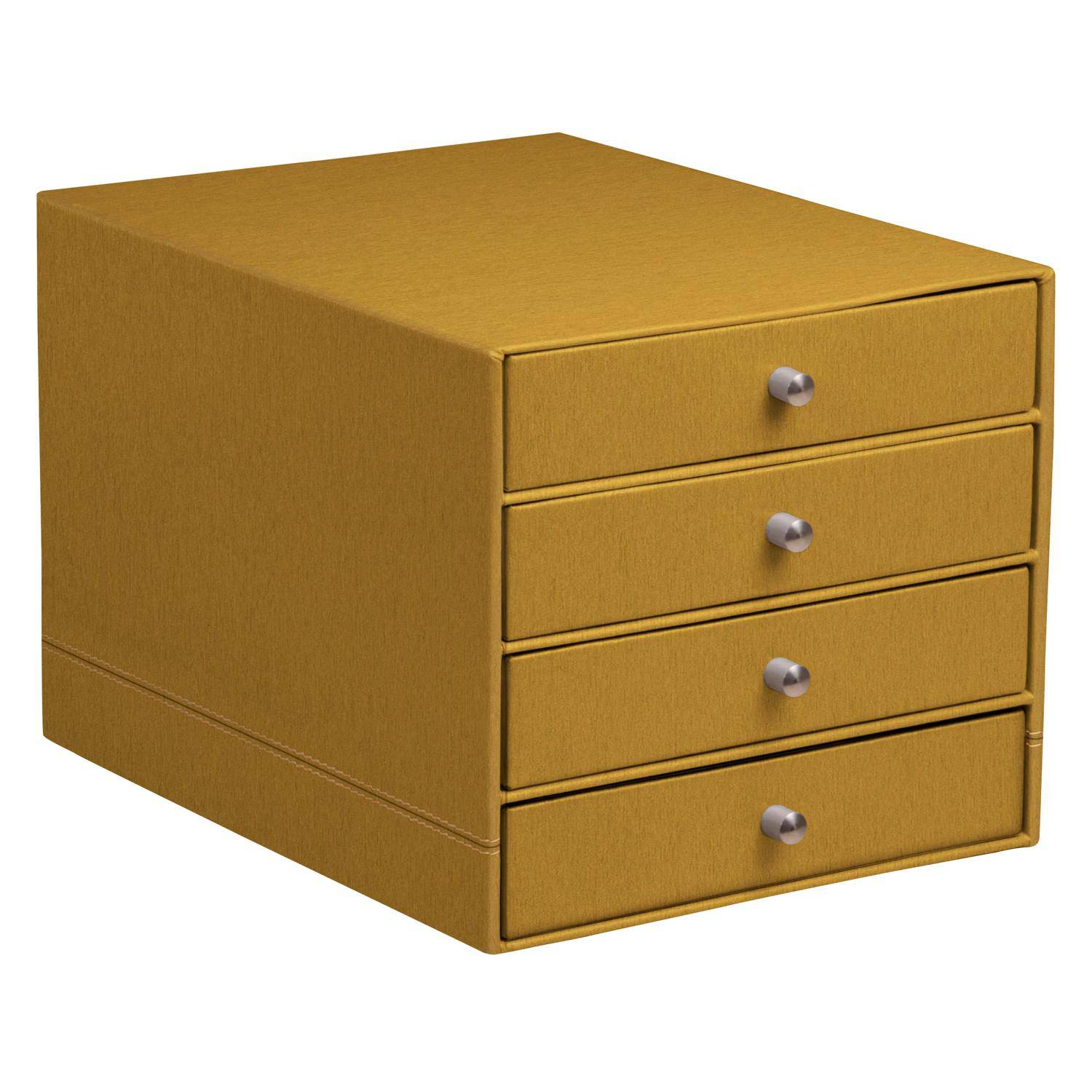 Rhodia Schubladenbox mit 4 Laden Kunstleder 24,8x32 ,7x22,8cm - Gold 194568C