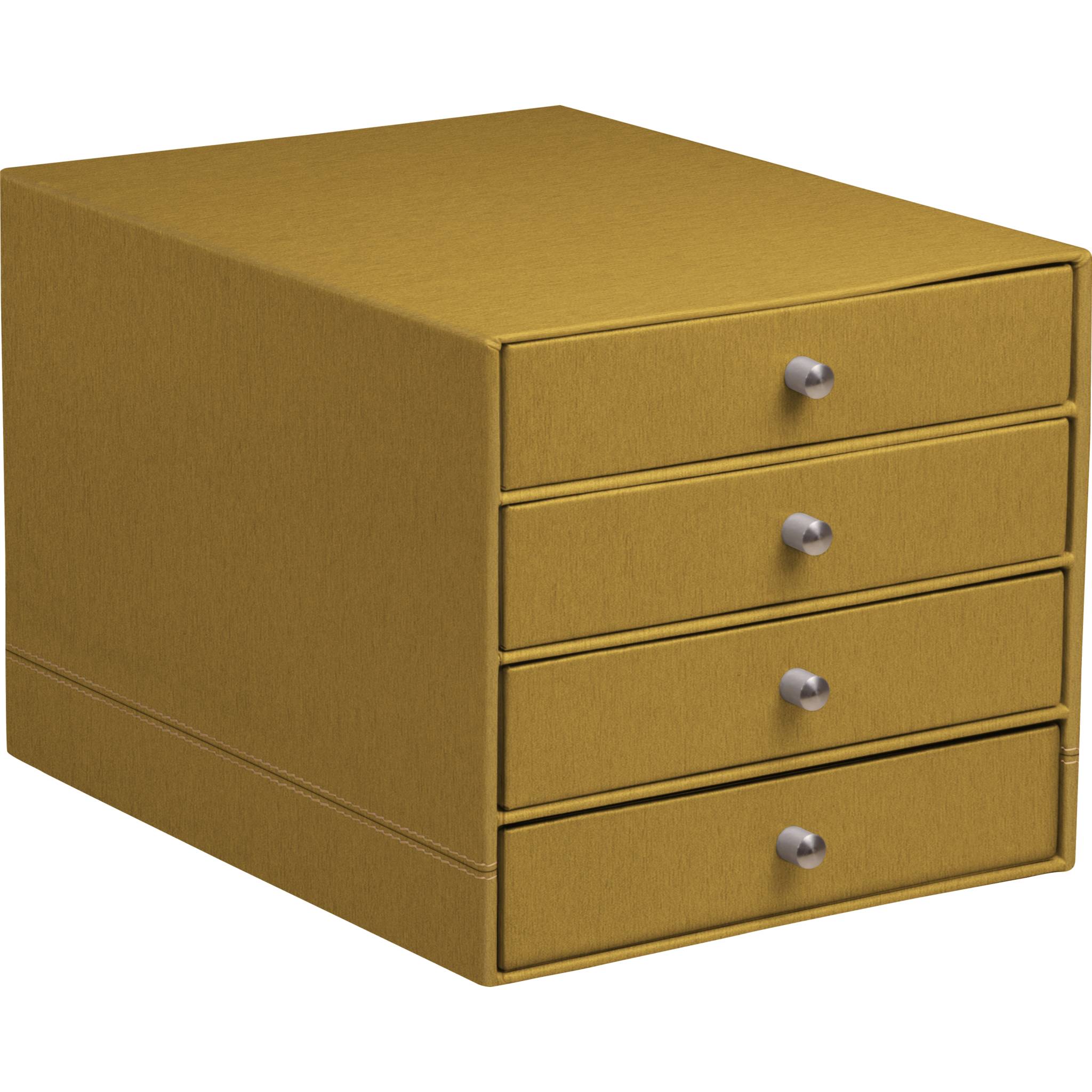 Rhodia Schubladenbox mit 4 Laden Kunstleder 24,8x32 ,7x22,8cm - Gold 194568C