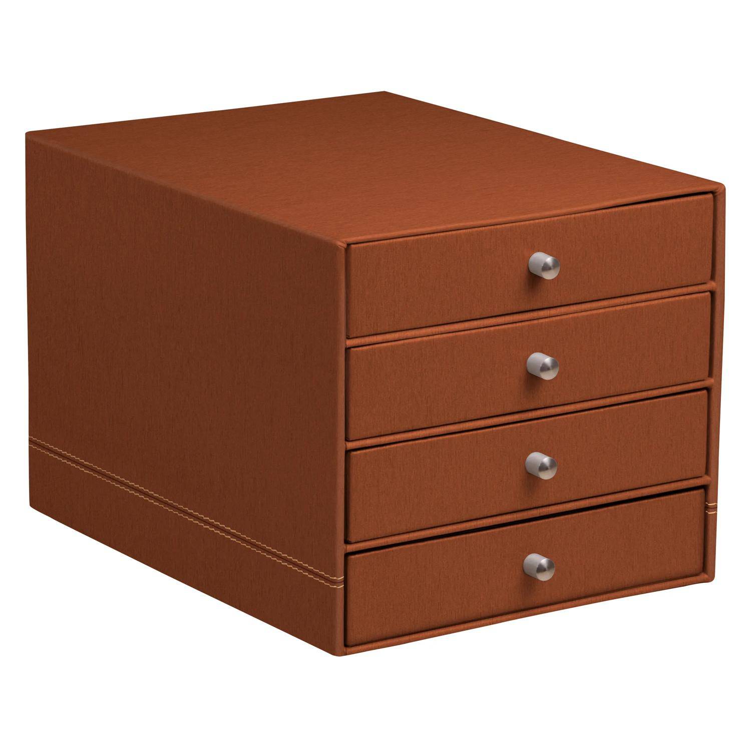 Rhodia Schubladenbox mit 4 Laden Kunstleder 24,8x32 ,7x22,8cm - Kupfer 194569C