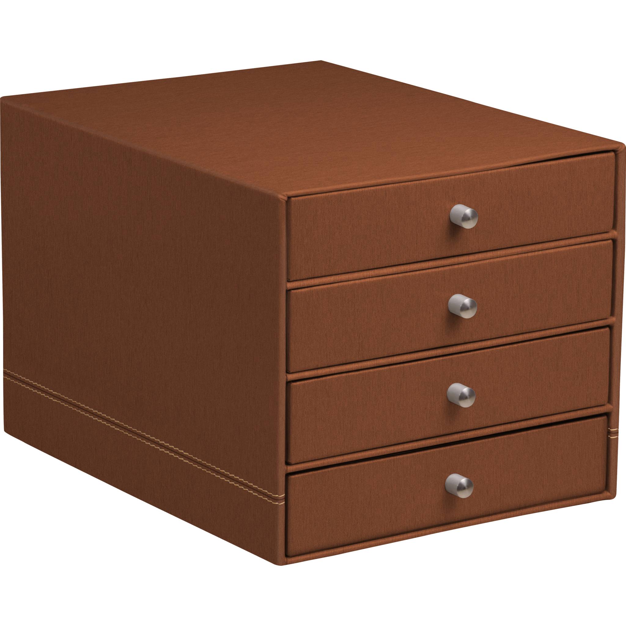 Rhodia Schubladenbox mit 4 Laden Kunstleder 24,8x32 ,7x22,8cm - Kupfer 194569C