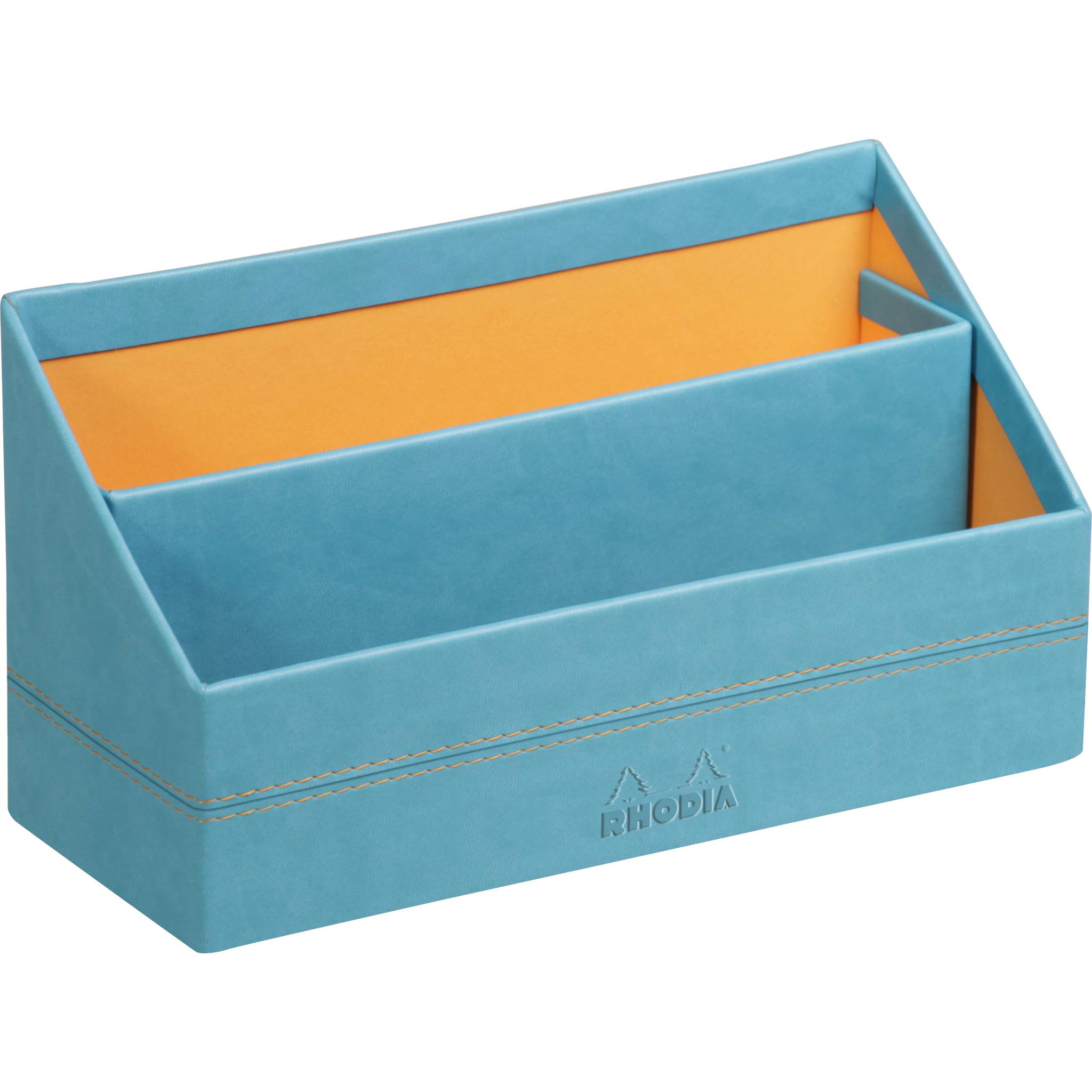 Rhodia Rhodiarama Briefständer aus Kunstleder, 25x10x14 cm - Türkis 318847C