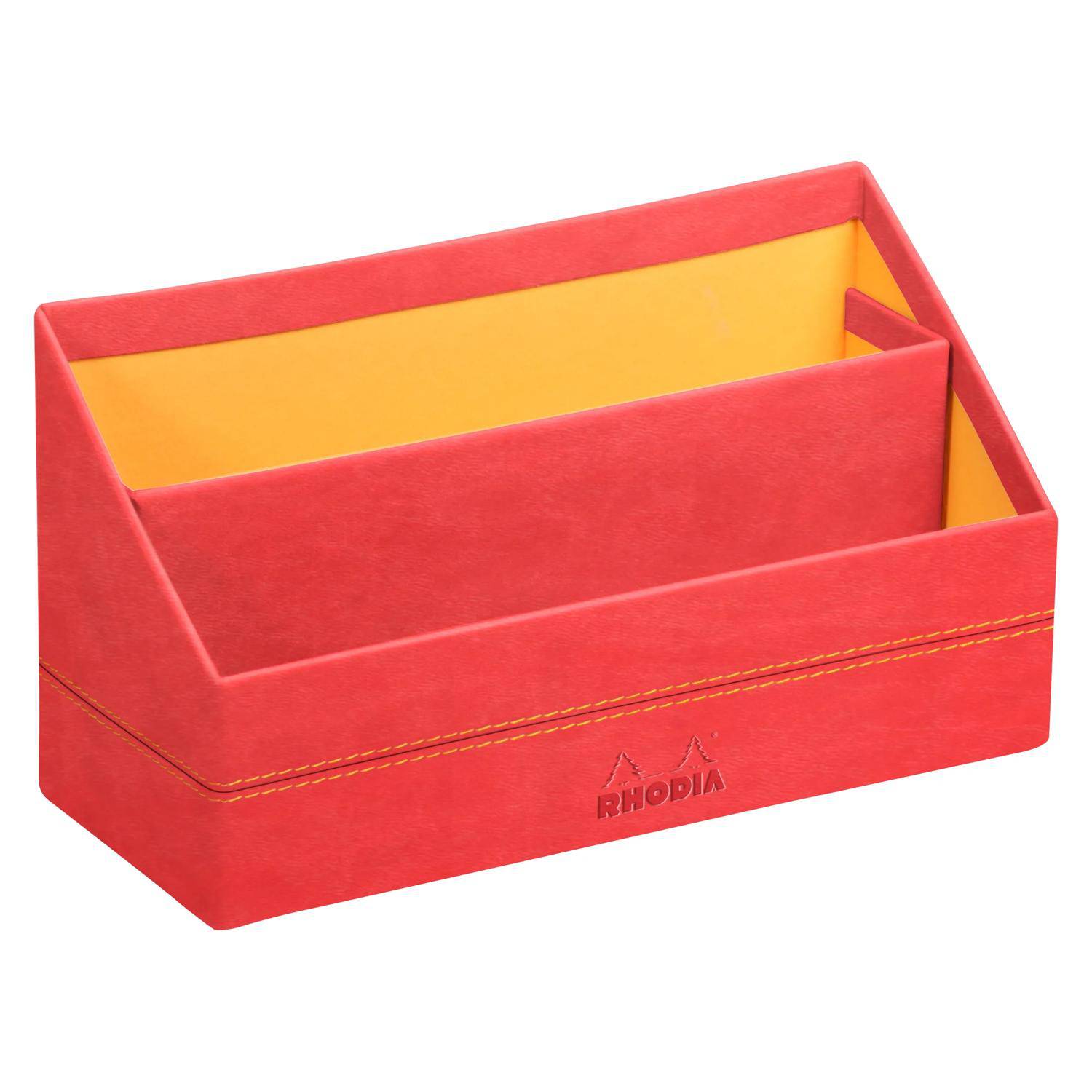 Rhodia Rhodiarama Briefständer aus Kunstleder, 25x10x14 cm - Koralle 194614C