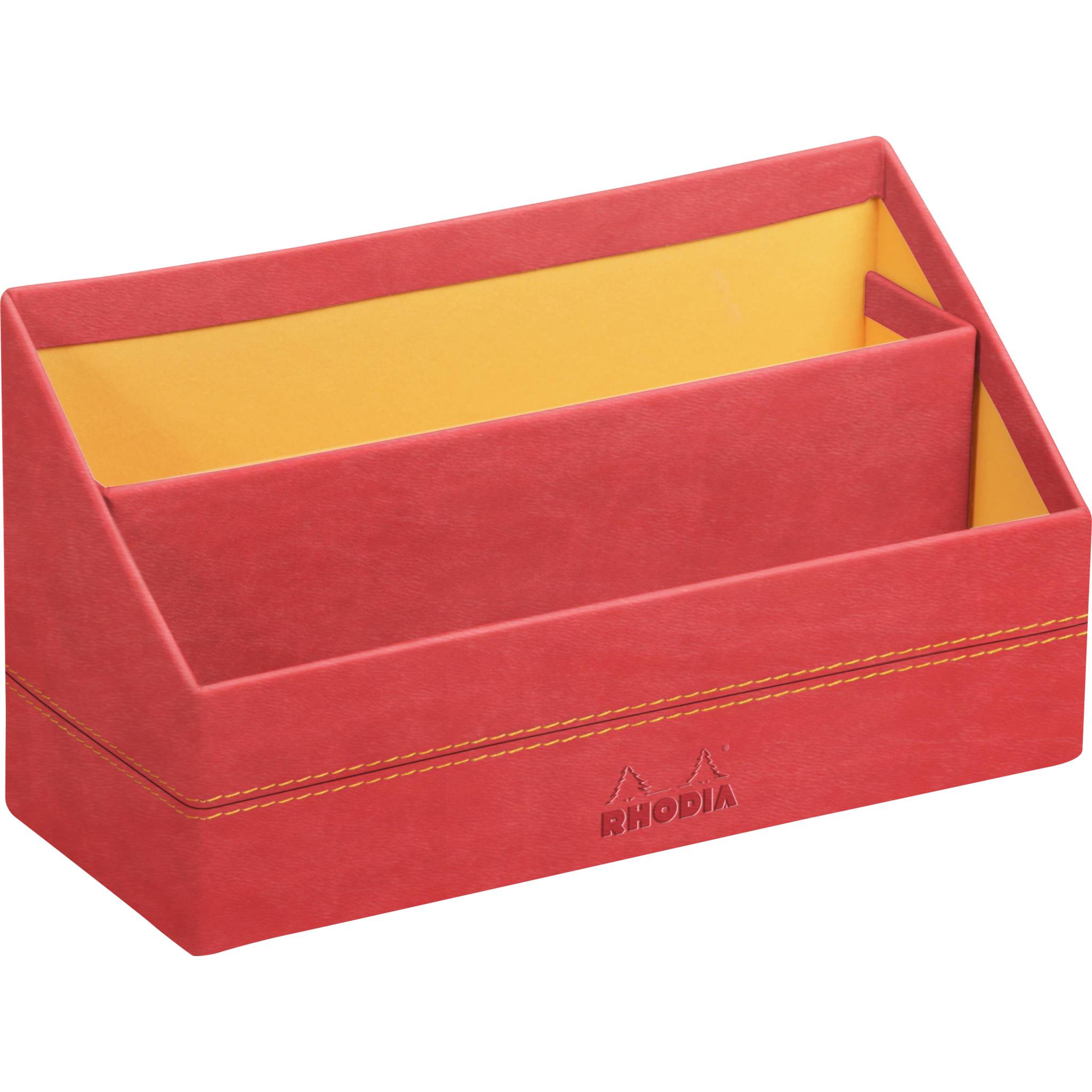Rhodia Rhodiarama Briefständer aus Kunstleder, 25x10x14 cm - Koralle 194614C