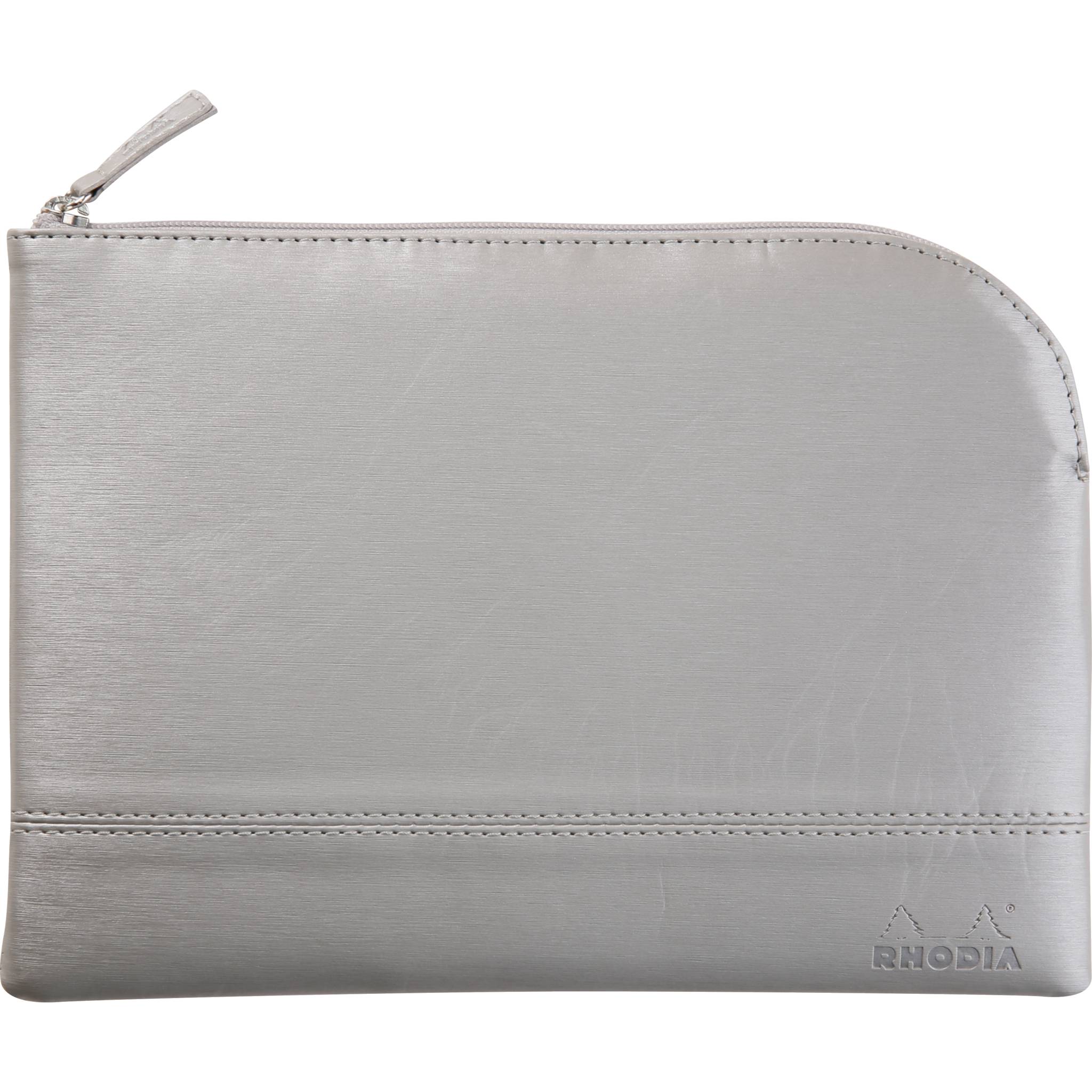 Rhodia Rhodiarama Etui aus Kunstleder Reißverschluss, 16x22 cm Silber 116621C