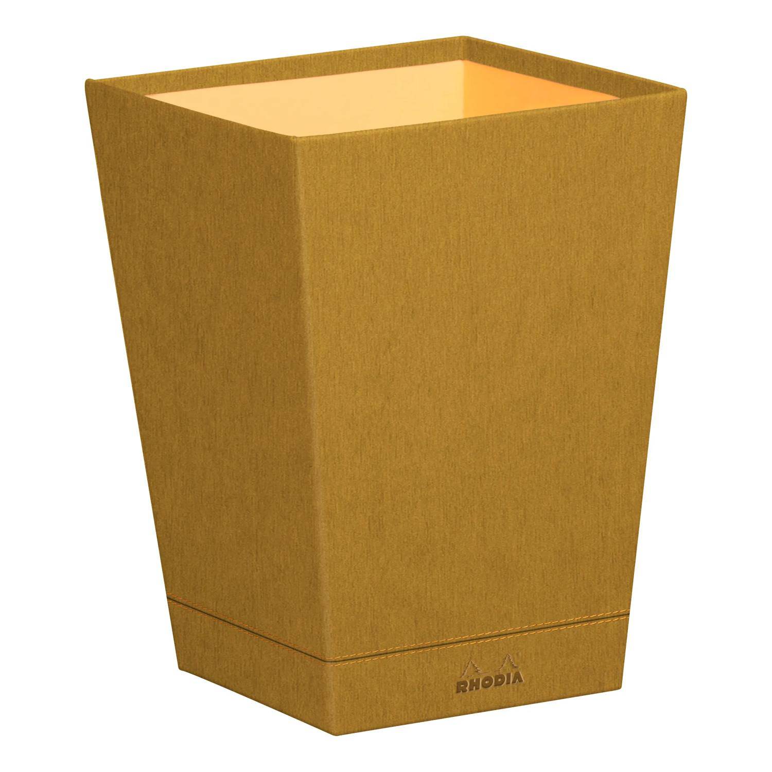 Rhodia Rhodiarama Papierkorb aus Kunstleder, 27x27x32cm - Gold 194615C