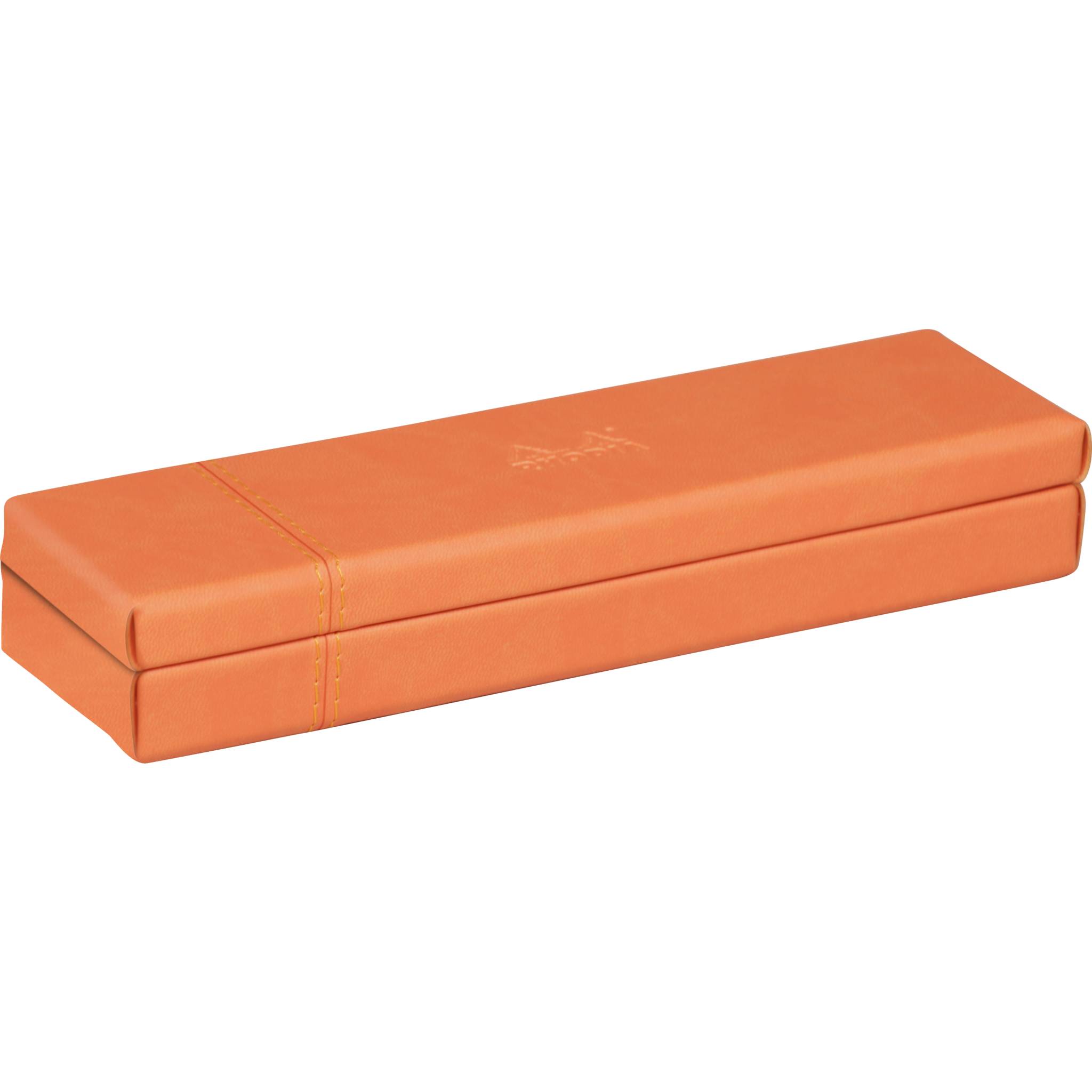 Rhodia Rhodiarama Stiftebox aus Kunstleder, 21x5,5x3cm - Tangerine 319784C